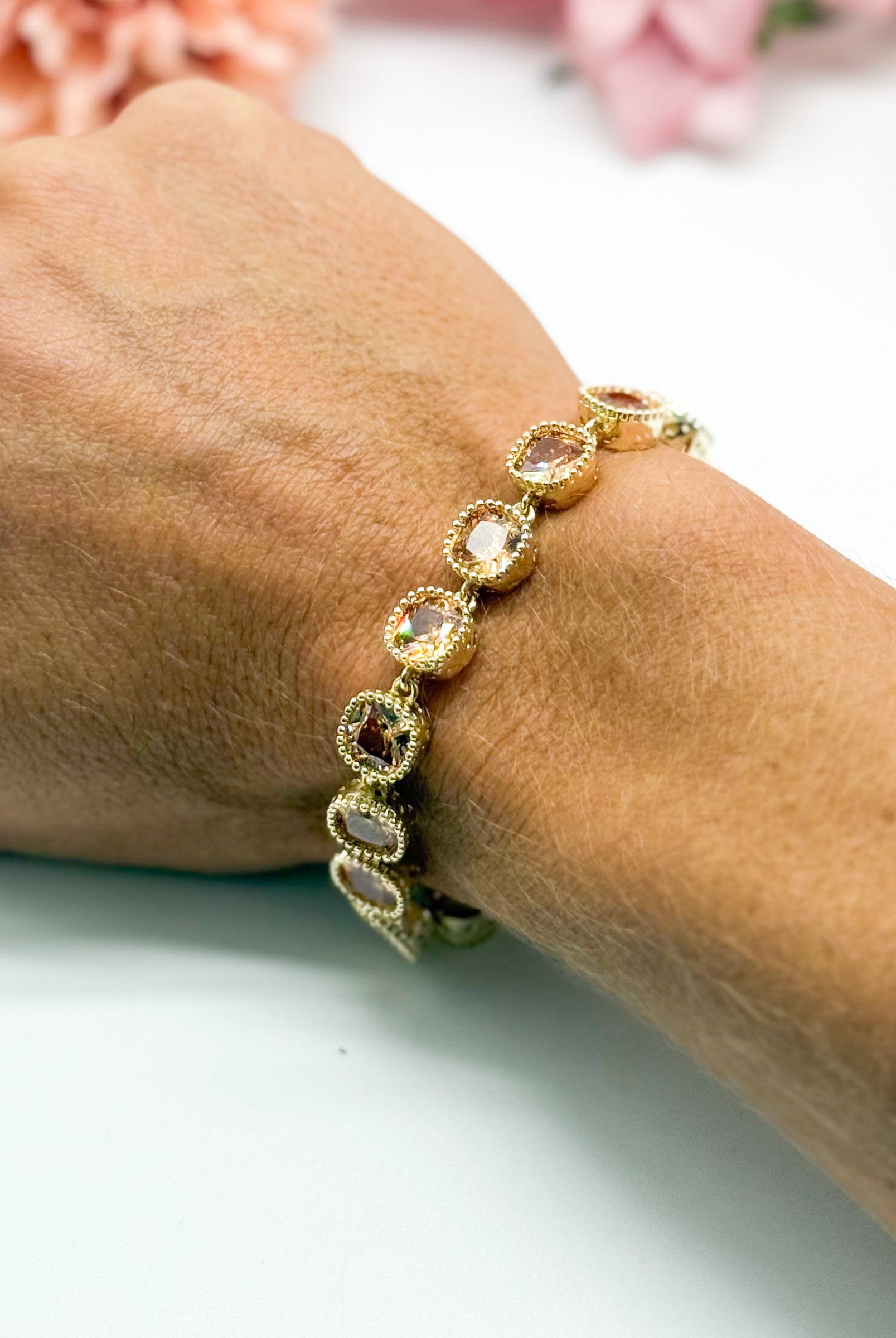 Attention Getting Tennis Bracelet-310 Jewelry-Millenx Accessories, LLC.-Heathered Boho Boutique, Women's Fashion and Accessories in Palmetto, FL