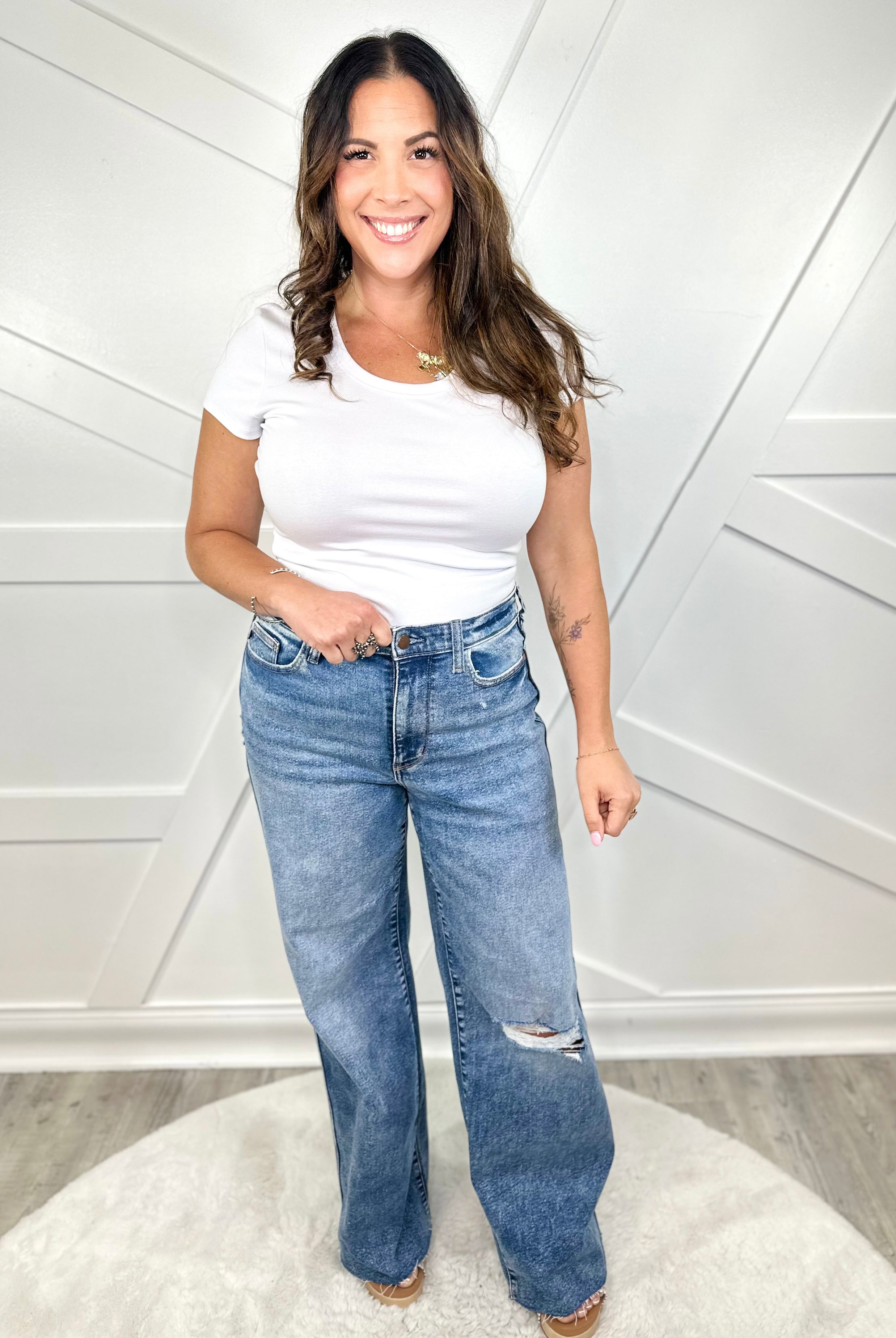 Unleashed Wide Leg by Judy Blue-190 Jeans-Judy Blue-Heathered Boho Boutique, Women's Fashion and Accessories in Palmetto, FL