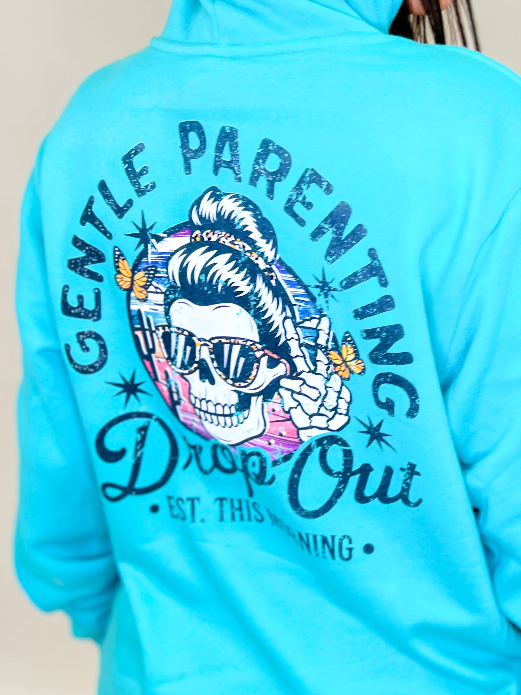 Drop Out Graphic Hoodie-130 Graphic Tees-Heathered Boho-Heathered Boho Boutique, Women's Fashion and Accessories in Palmetto, FL