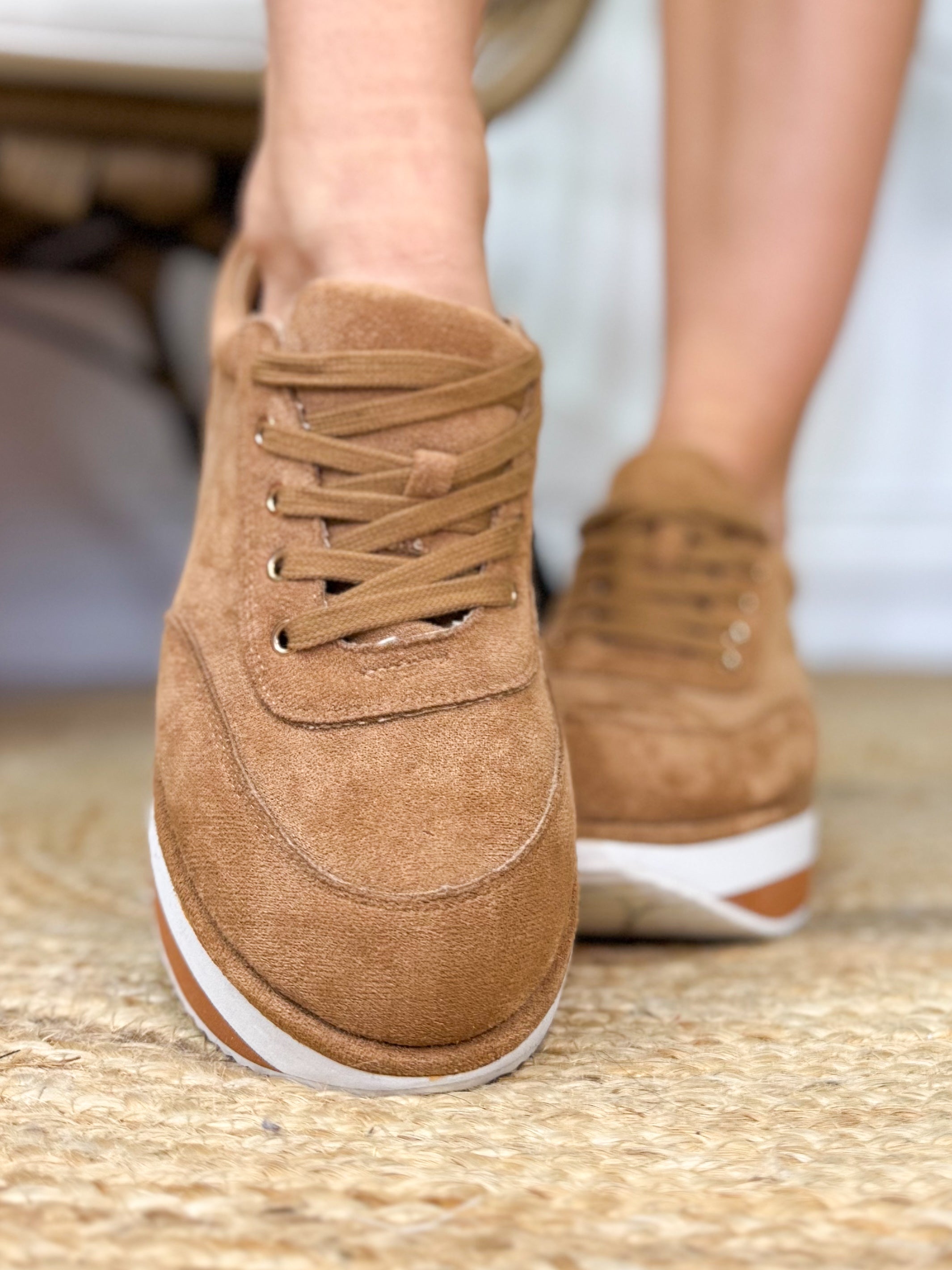 Jay Walking Sneakers - Tobacco Faux Suede-350 Shoes-Corkys-Heathered Boho Boutique, Women's Fashion and Accessories in Palmetto, FL