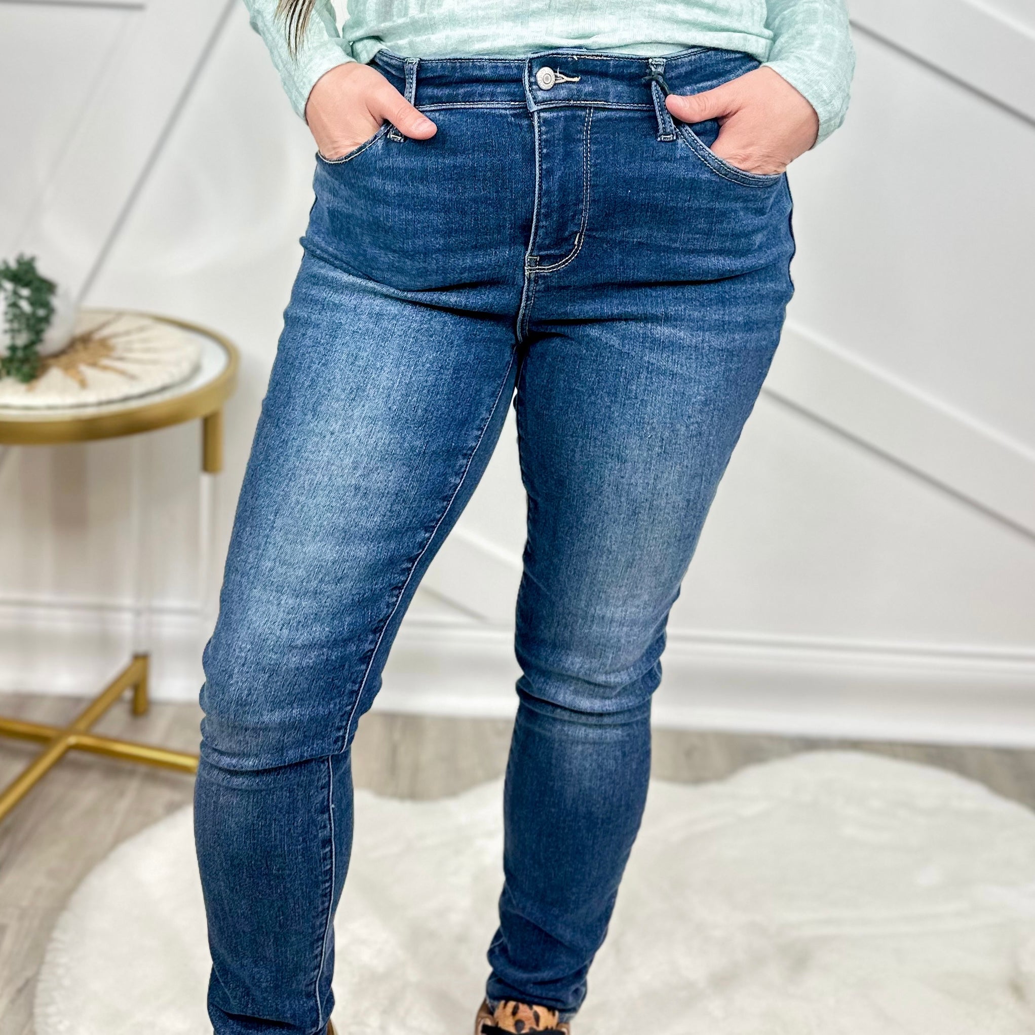 Warm Up Thermadenim Skinny Jeans by Judy Blue-190 Jeans-Judy Blue-Heathered Boho Boutique, Women's Fashion and Accessories in Palmetto, FL