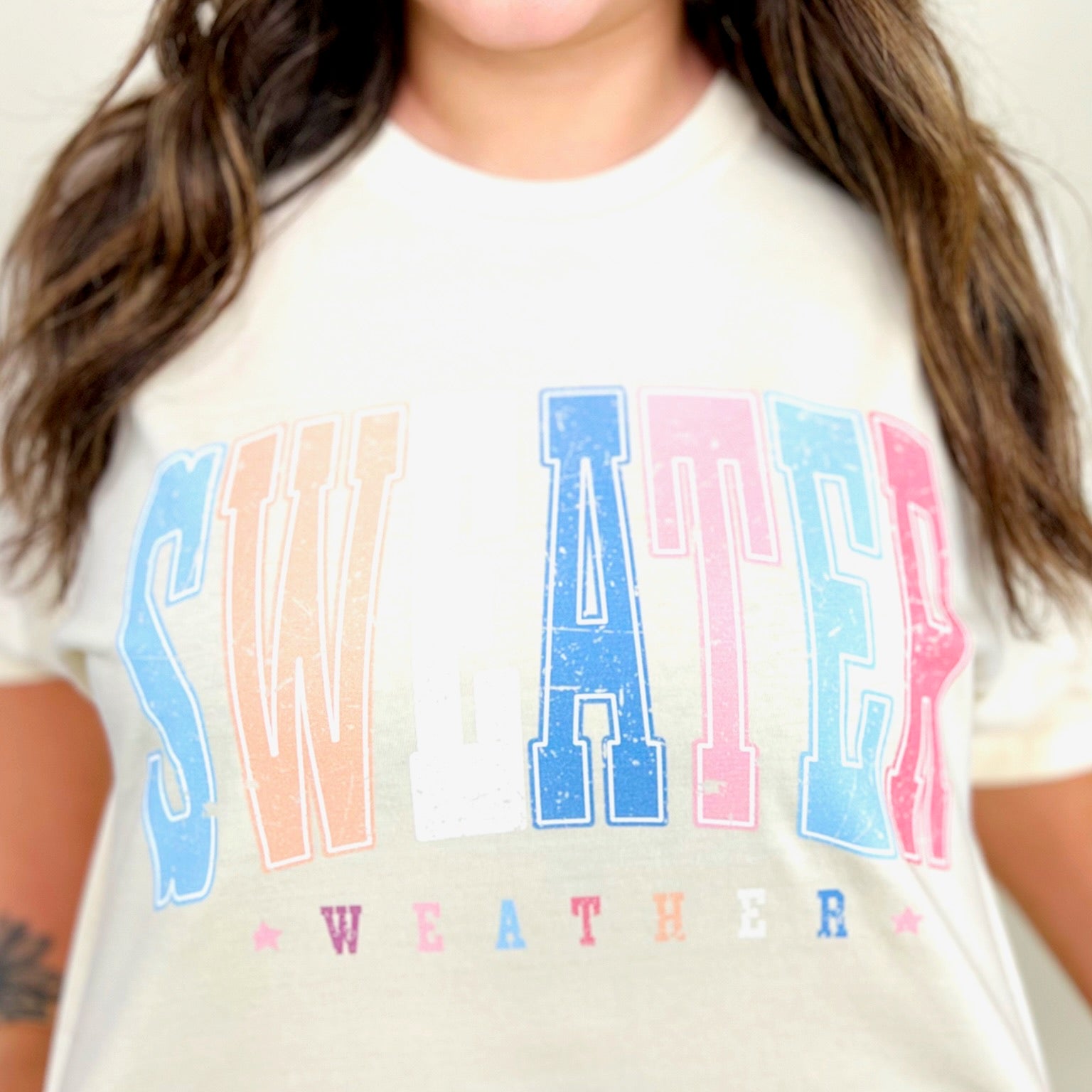 Sweater Weather Graphic Tee-130 Graphic Tees-Heathered Boho-Heathered Boho Boutique, Women's Fashion and Accessories in Palmetto, FL