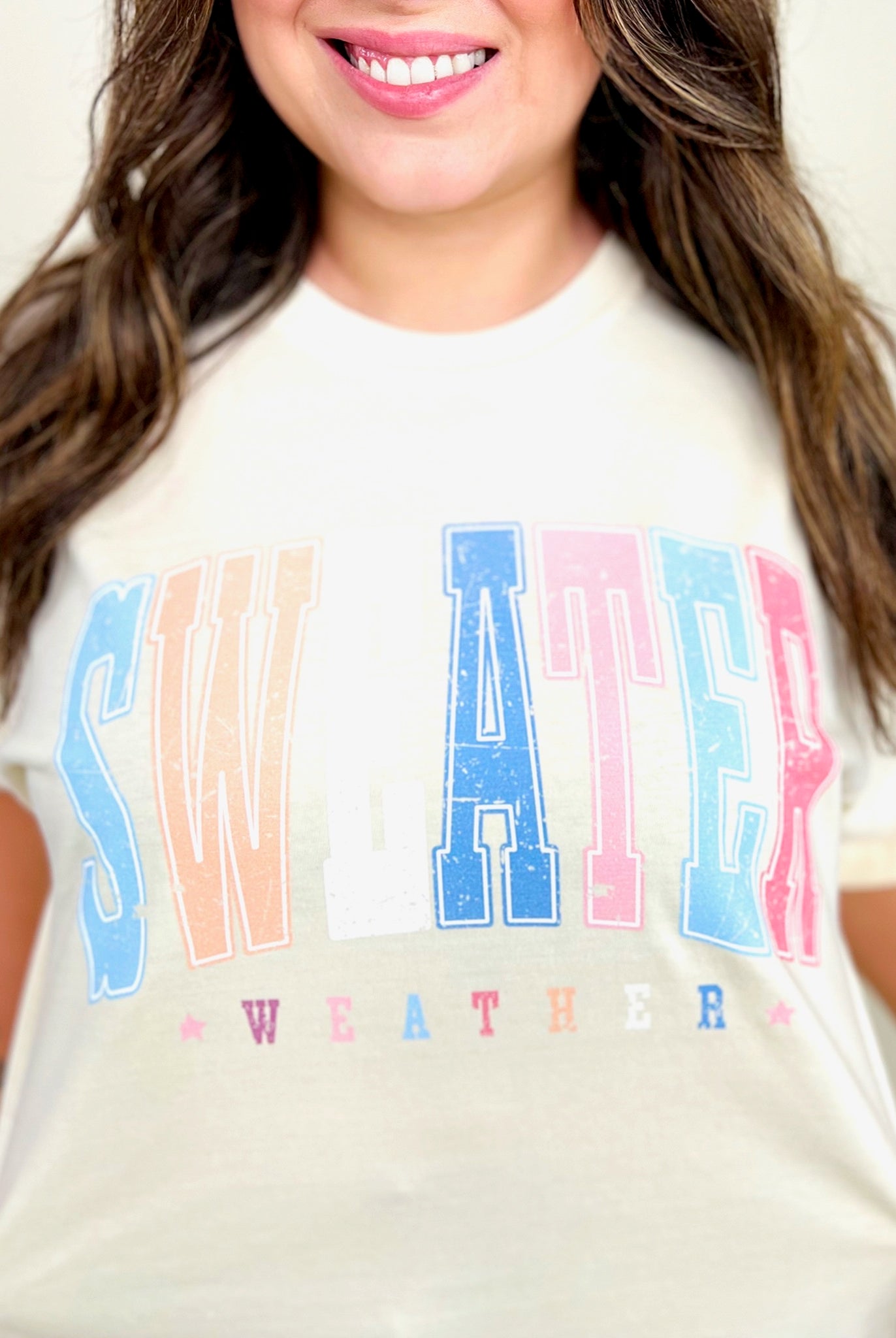 Sweater Weather Graphic Tee-130 Graphic Tees-Heathered Boho-Heathered Boho Boutique, Women's Fashion and Accessories in Palmetto, FL