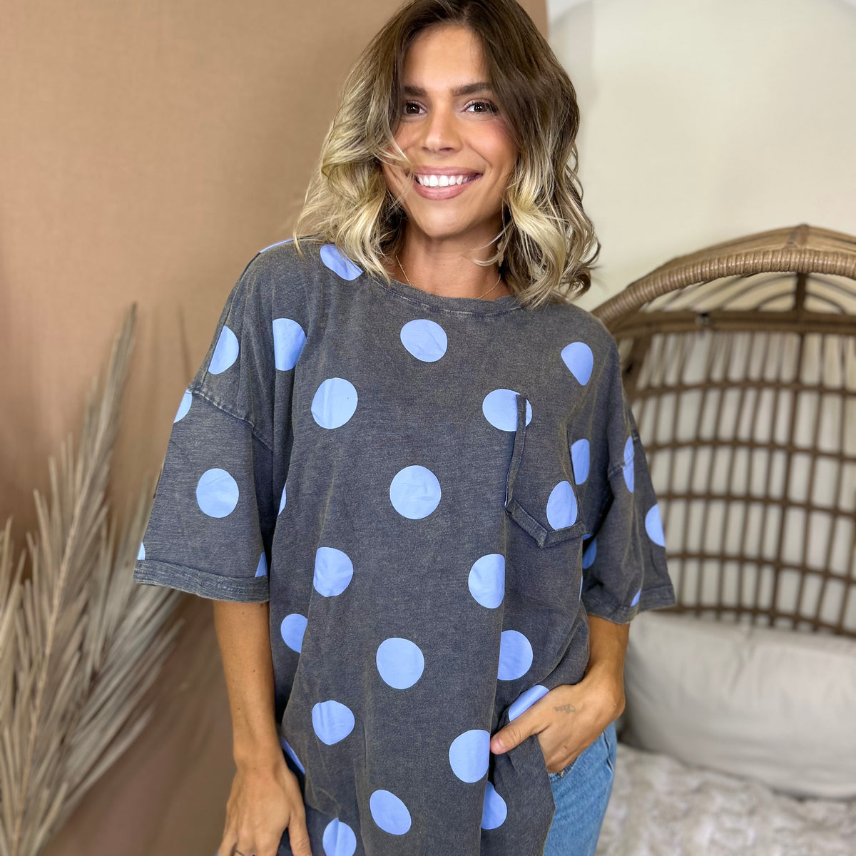 The Spot On Boxy Top-110 SHORT SLEEVE TOP-EASEL-Heathered Boho Boutique, Women's Fashion and Accessories in Palmetto, FL