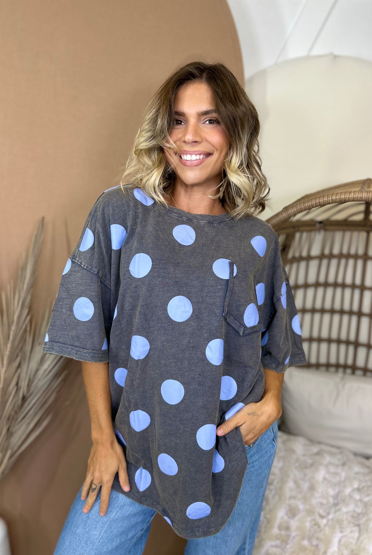 The Spot On Boxy Top-110 SHORT SLEEVE TOP-EASEL-Heathered Boho Boutique, Women's Fashion and Accessories in Palmetto, FL