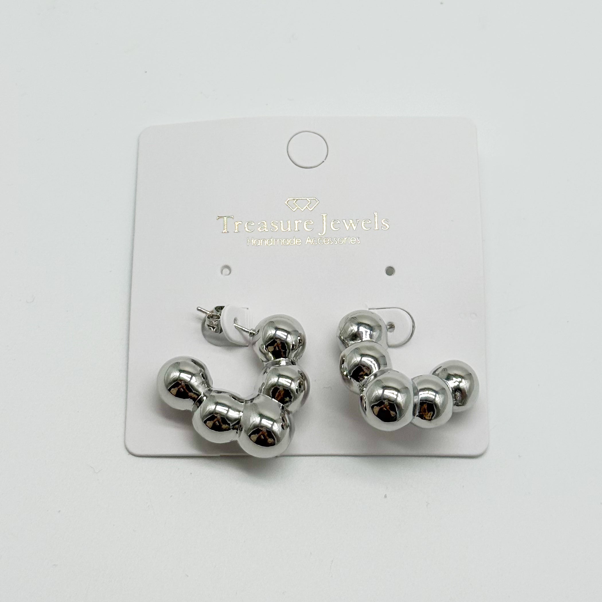 Bubble in V Hoop-310 Jewelry-Treasure Jewels-Heathered Boho Boutique, Women's Fashion and Accessories in Palmetto, FL