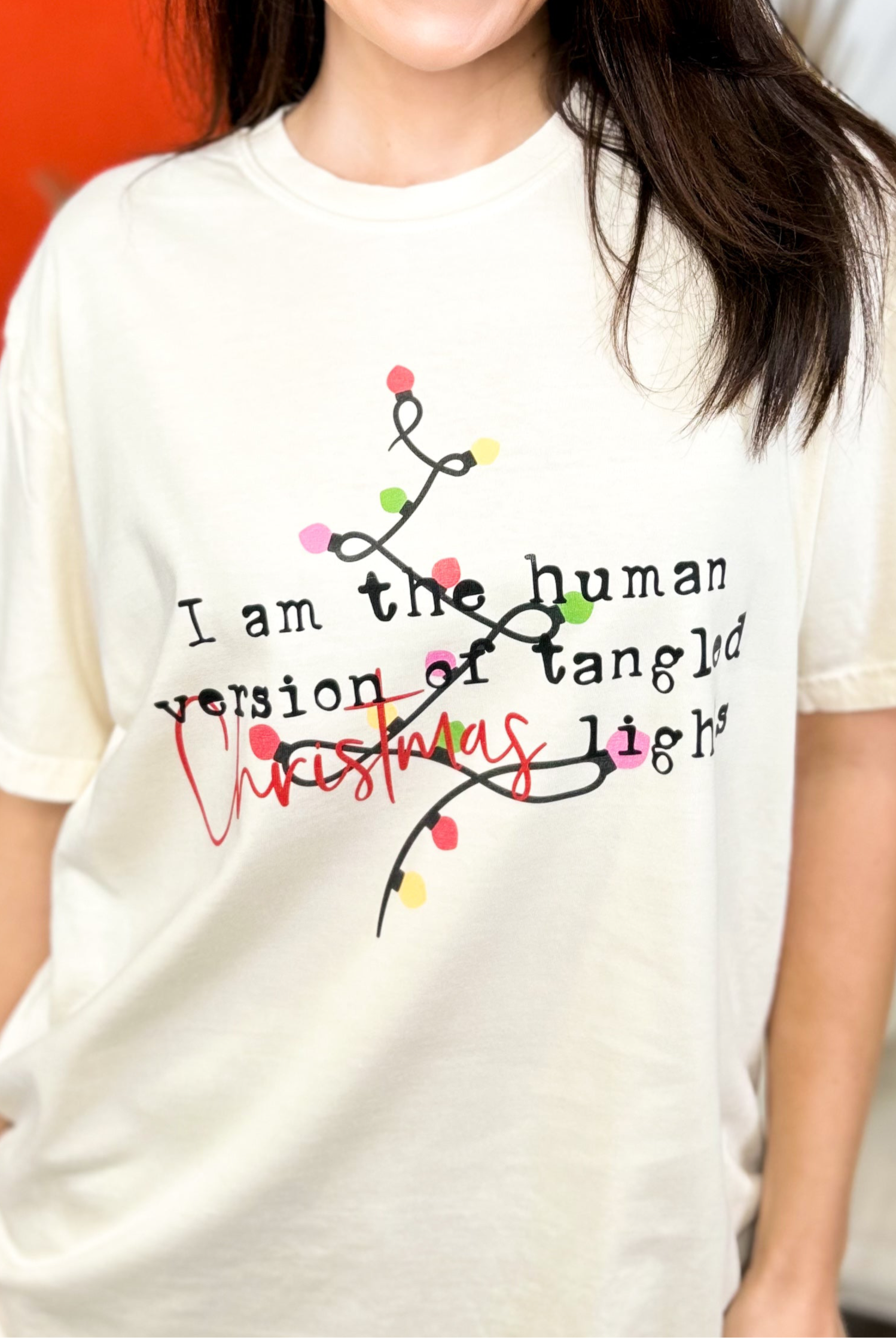 Tangled Lights Graphic Tee-130 Graphic Tees-Heathered Boho-Heathered Boho Boutique, Women's Fashion and Accessories in Palmetto, FL