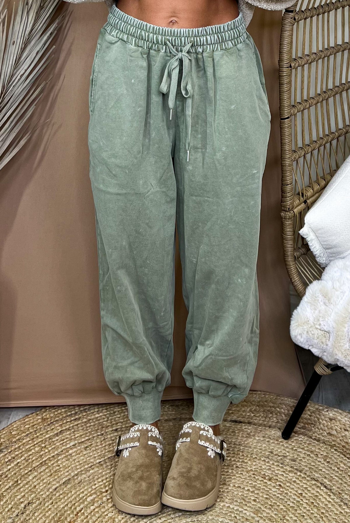 Faded & Free Joggers-150 PANTS-STITCH & CO-Heathered Boho Boutique, Women's Fashion and Accessories in Palmetto, FL