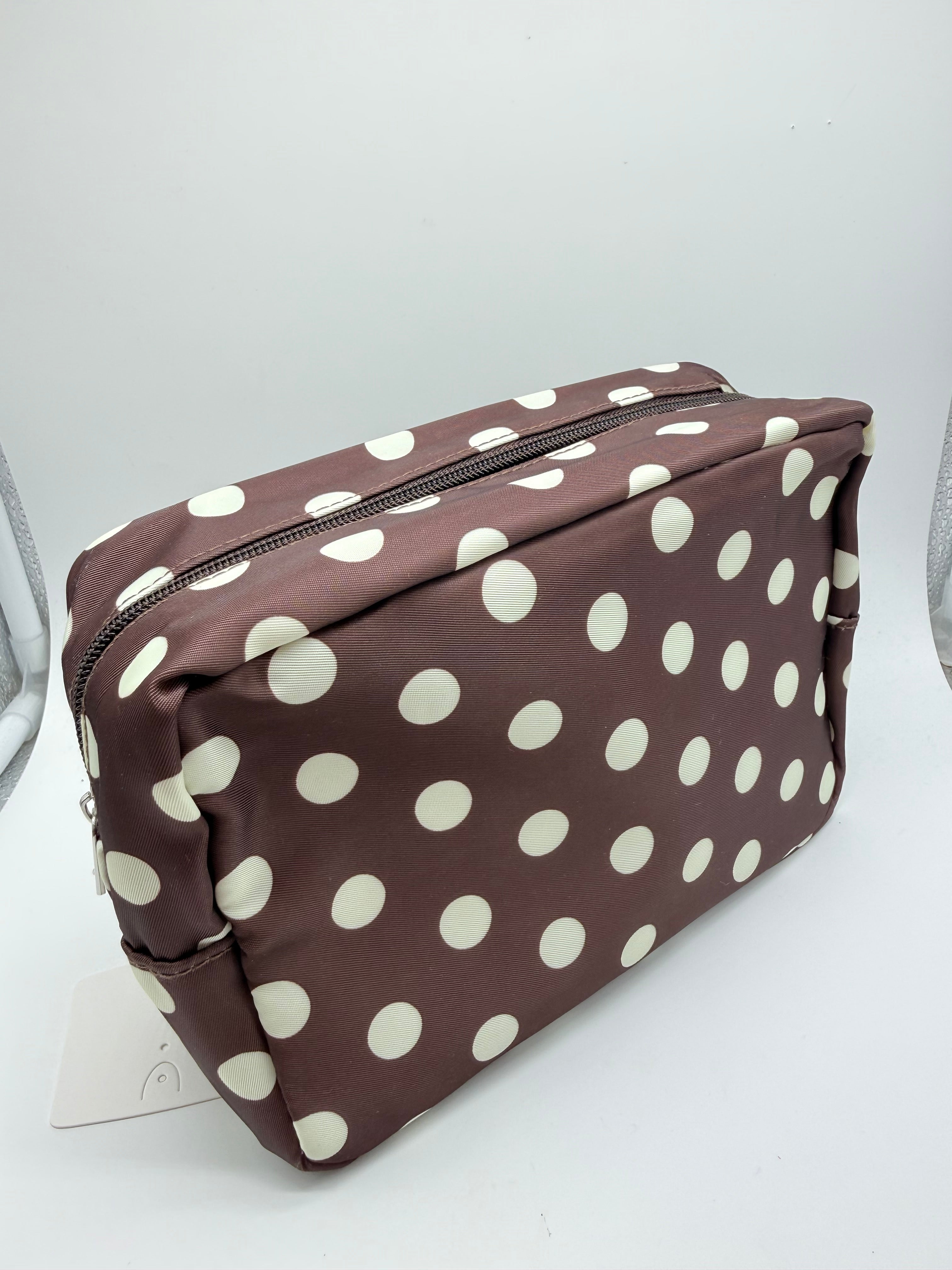 Polka Dot Cosmetic Bag-320 BAGS-MKS AMERICA-Heathered Boho Boutique, Women's Fashion and Accessories in Palmetto, FL