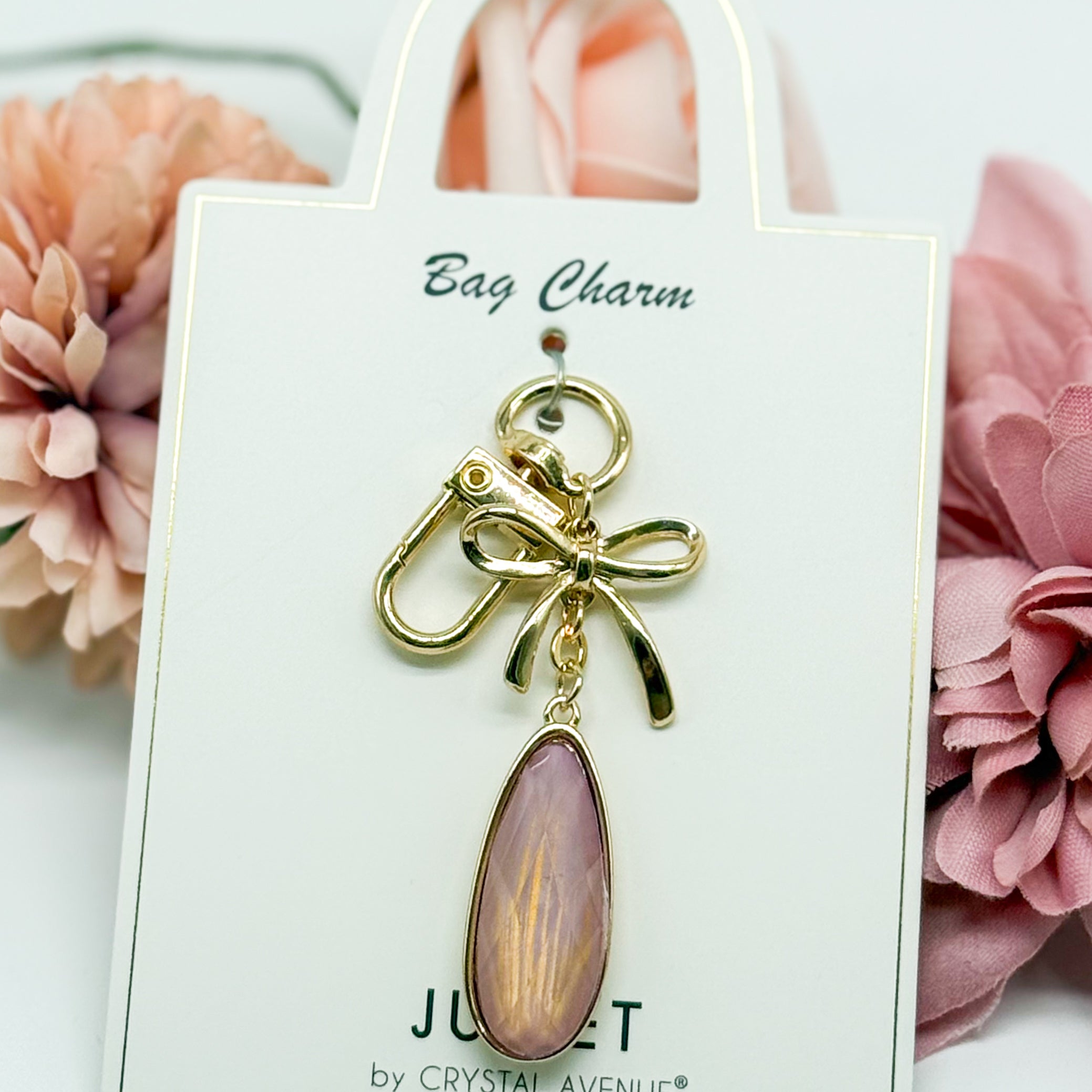 Bow Tear Drop Bag Charm-310 Jewelry-RM Manufacturing-Heathered Boho Boutique, Women's Fashion and Accessories in Palmetto, FL