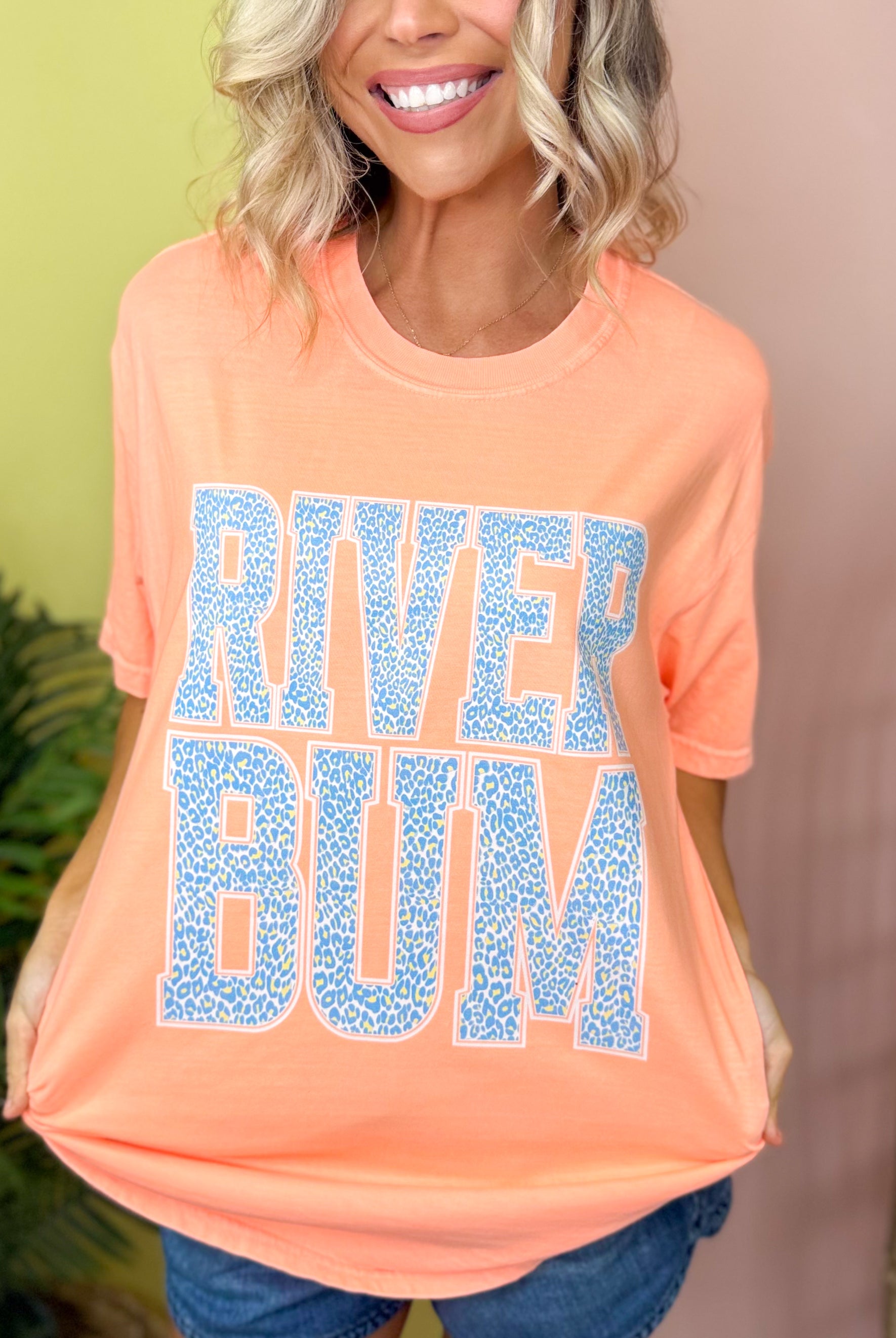 River Bum Graphic Tee-130 Graphic Tees-Heathered Boho-Heathered Boho Boutique, Women's Fashion and Accessories in Palmetto, FL