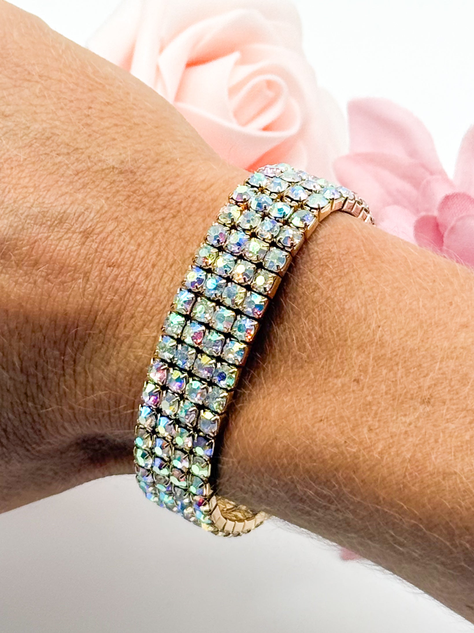 Slip on the Bling Stretch Bracelet-310 Jewelry-RM Manufacturing-Heathered Boho Boutique, Women's Fashion and Accessories in Palmetto, FL