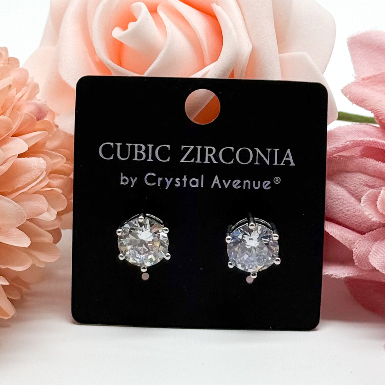 10mm Radiant CZ Stud-310 Jewelry-RM Manufacturing-Heathered Boho Boutique, Women's Fashion and Accessories in Palmetto, FL