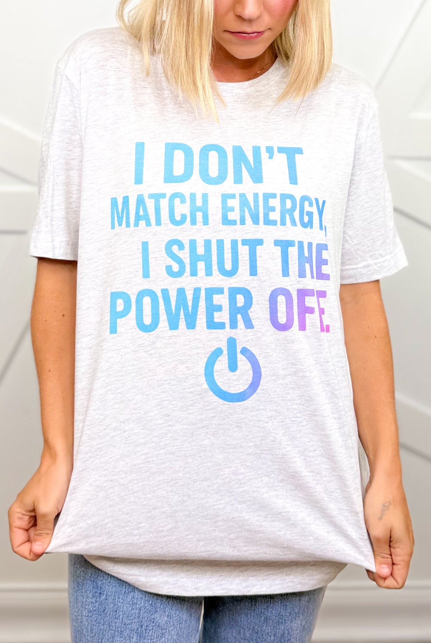 I Don't Match Energy Graphic Tee - Ash-130 Graphic Tees-Heathered Boho-Heathered Boho Boutique, Women's Fashion and Accessories in Palmetto, FL