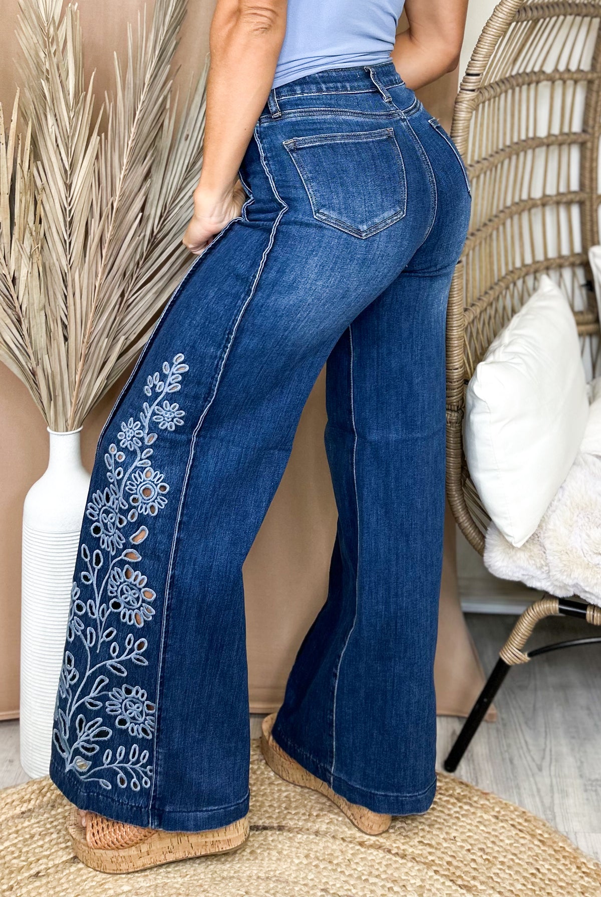 Wildflower Way Jeans By Saige-190 JEANS-SAIGE DENIM-Heathered Boho Boutique, Women's Fashion and Accessories in Palmetto, FL