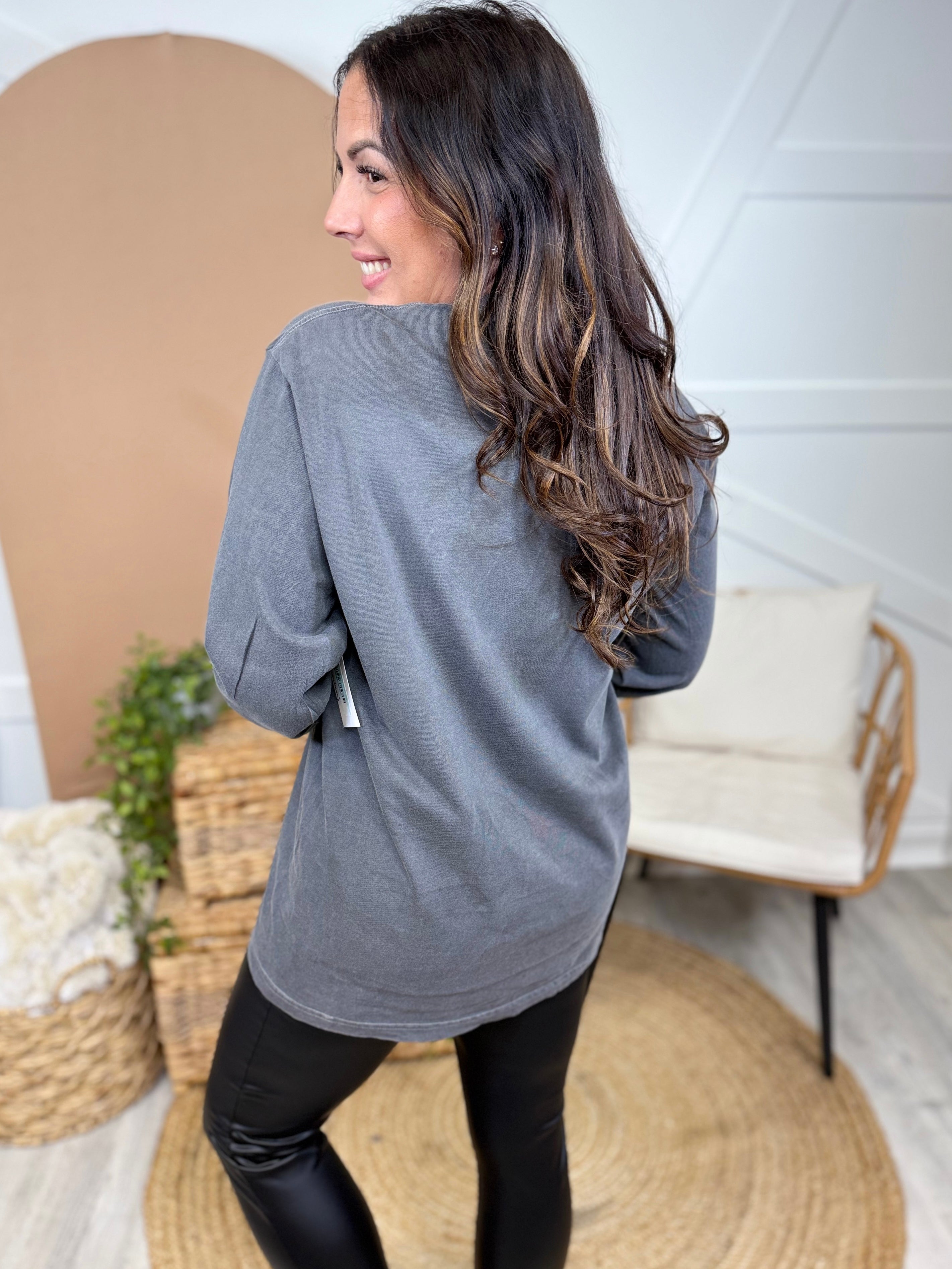 Will Not Fear-White Text-Graphic Long Sleeve-130 Graphic Tees-Heathered Boho-Heathered Boho Boutique, Women's Fashion and Accessories in Palmetto, FL