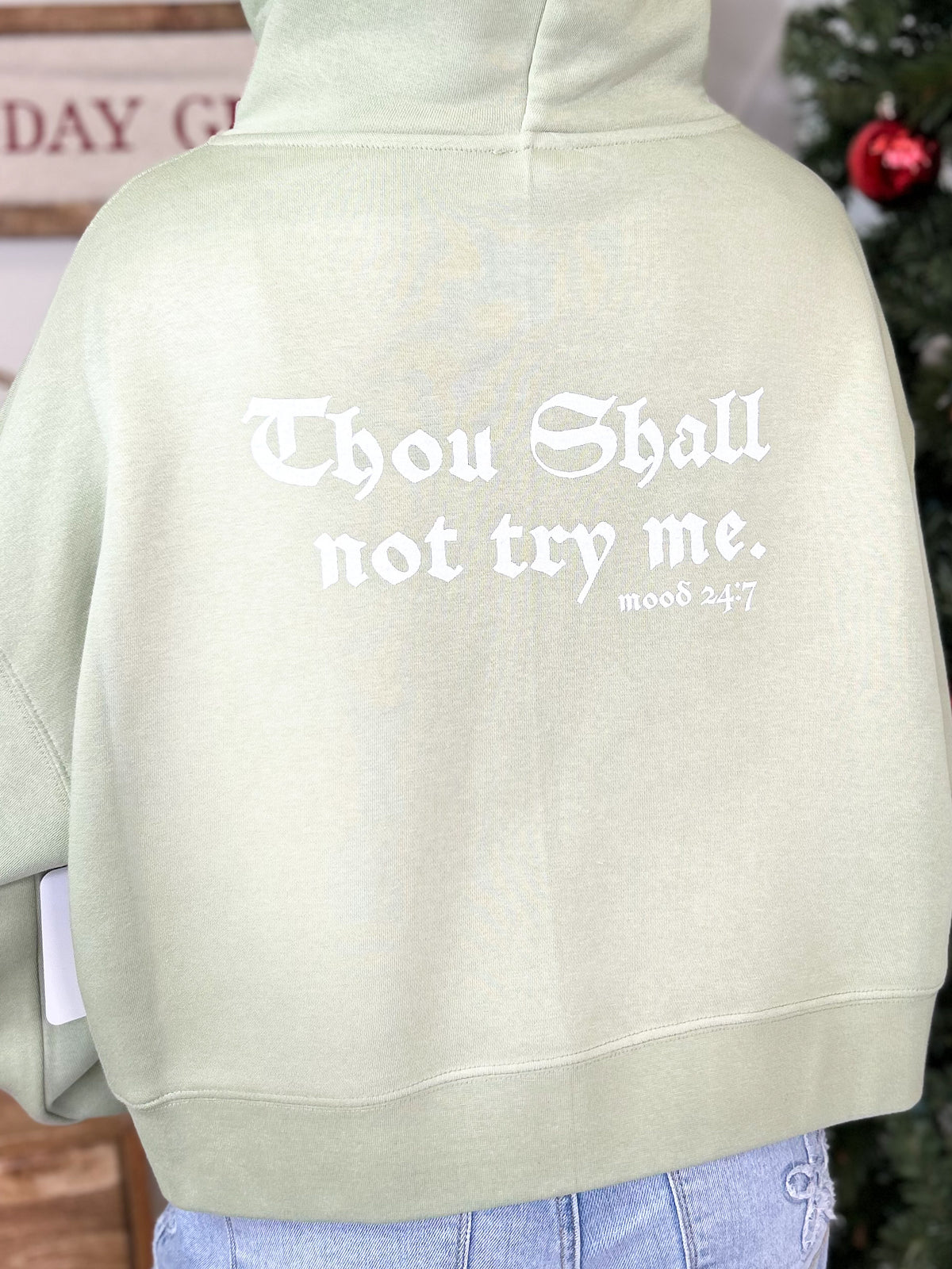 Thou Shall Not Try Me Graphic Crop Zip Hoodie-210 Hoodies-Heathered Boho-Heathered Boho Boutique, Women's Fashion and Accessories in Palmetto, FL