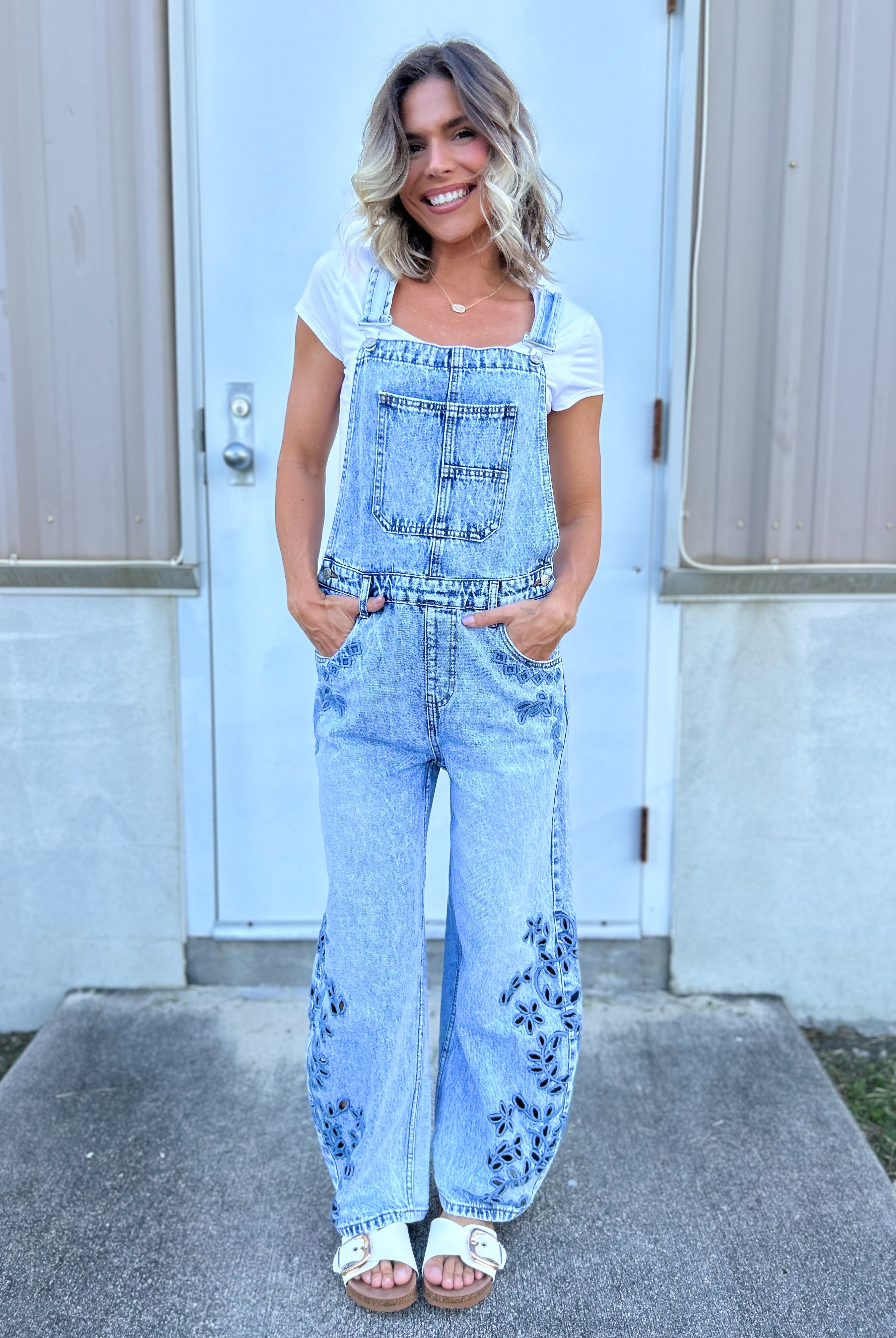 The Wildflower Overall by Saige Denim-230 DRESSES/JUMPSUITS/ROMPERS-SAIGE DENIM-Heathered Boho Boutique, Women's Fashion and Accessories in Palmetto, FL