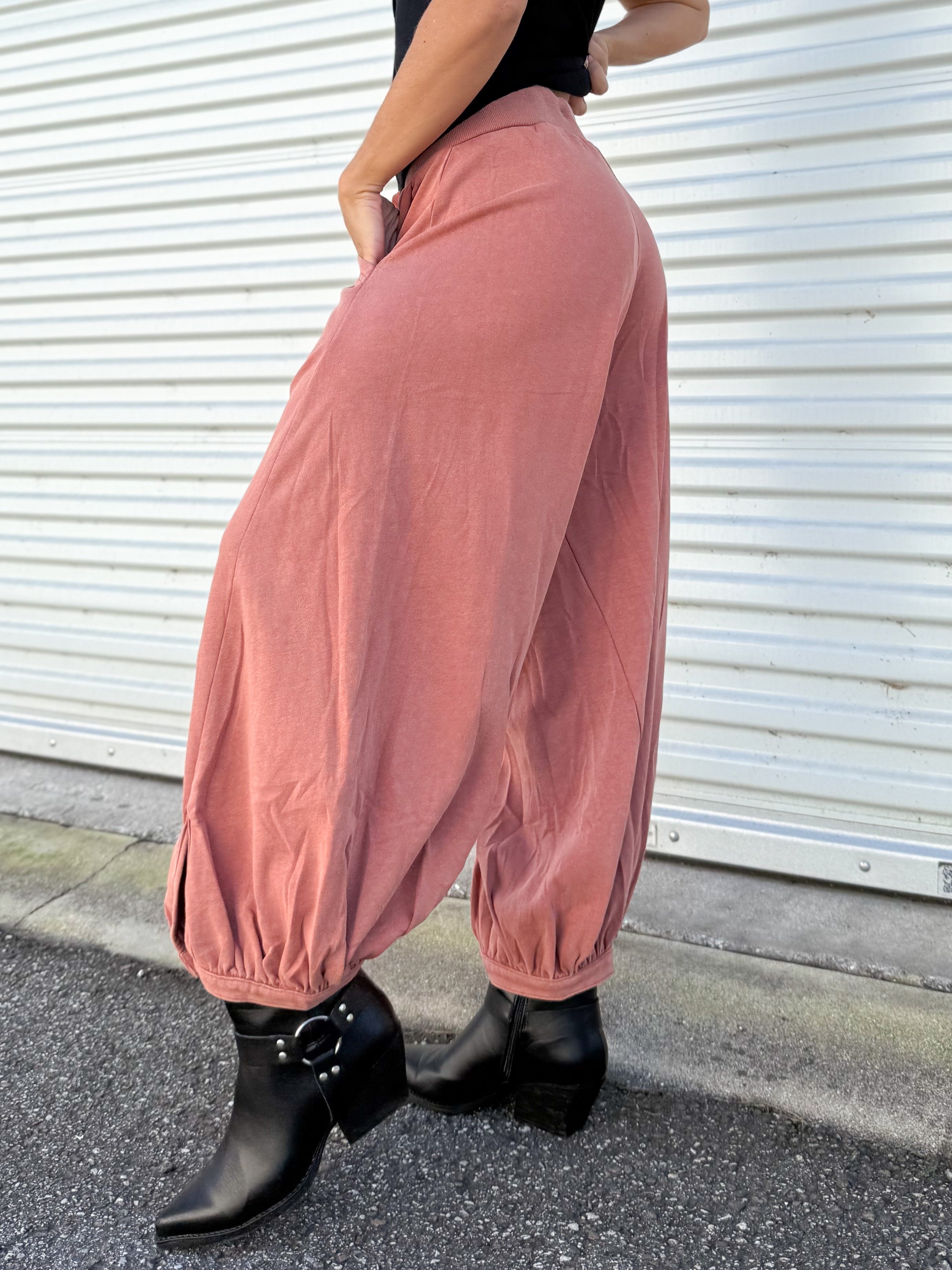 Restock: To the Sky Capri Bubble Pants-150 PANTS-Oddi-Heathered Boho Boutique, Women's Fashion and Accessories in Palmetto, FL