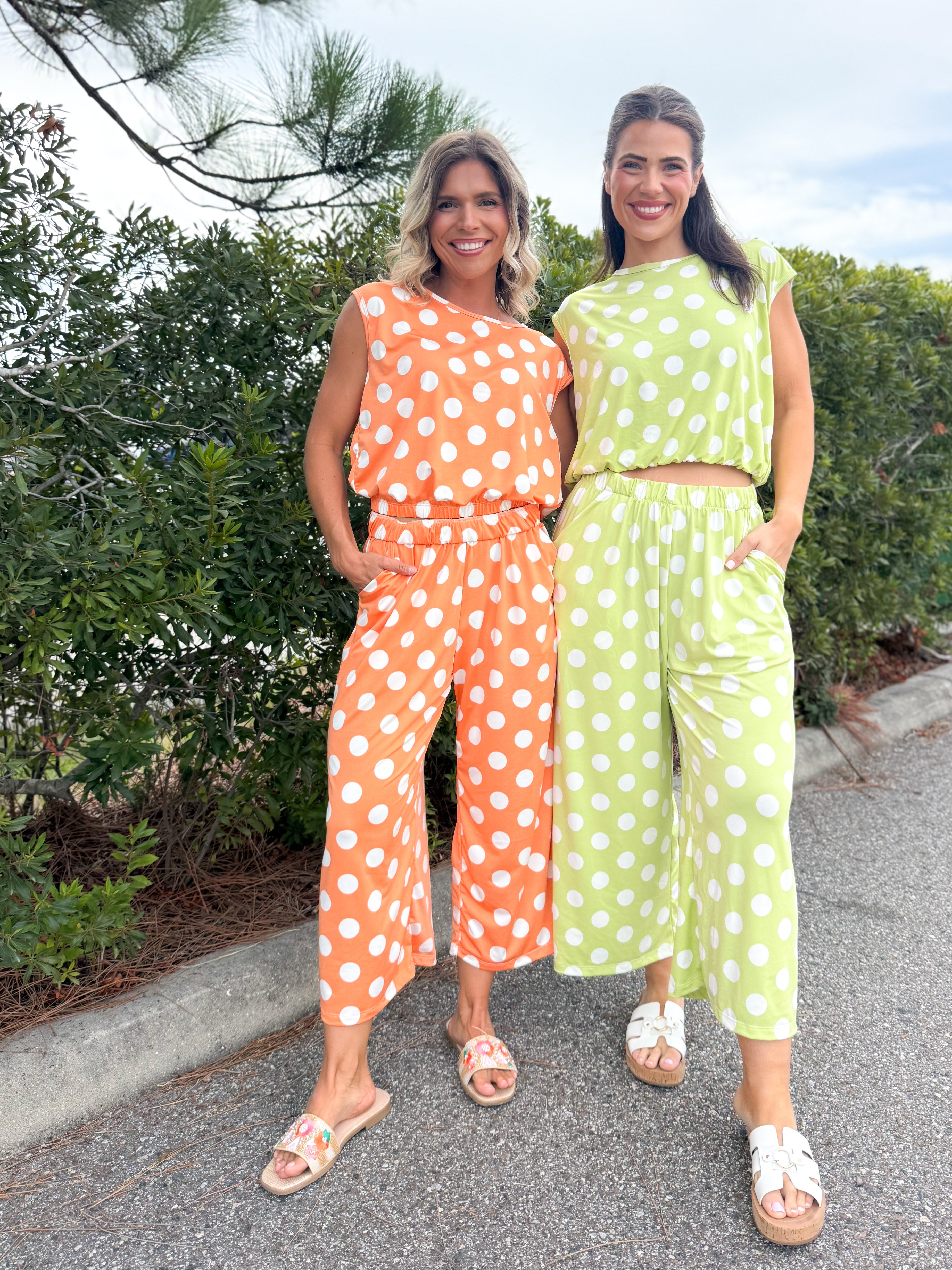 Sweet Spot Polka Dot Set-240 ACTIVEWEAR/SETS-BLAKELEY-Heathered Boho Boutique, Women's Fashion and Accessories in Palmetto, FL