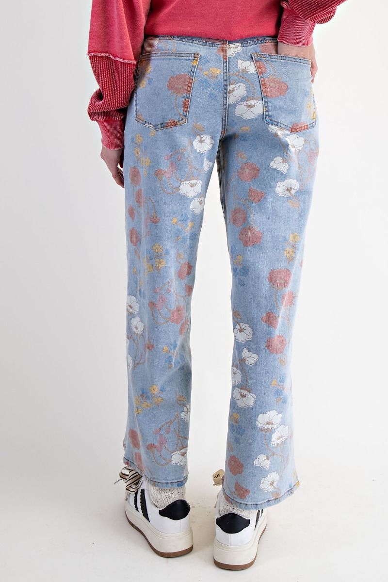 Restock: Floral Friend Pants (Reg & Curvy)-150 PANTS-EASEL-Heathered Boho Boutique, Women's Fashion and Accessories in Palmetto, FL