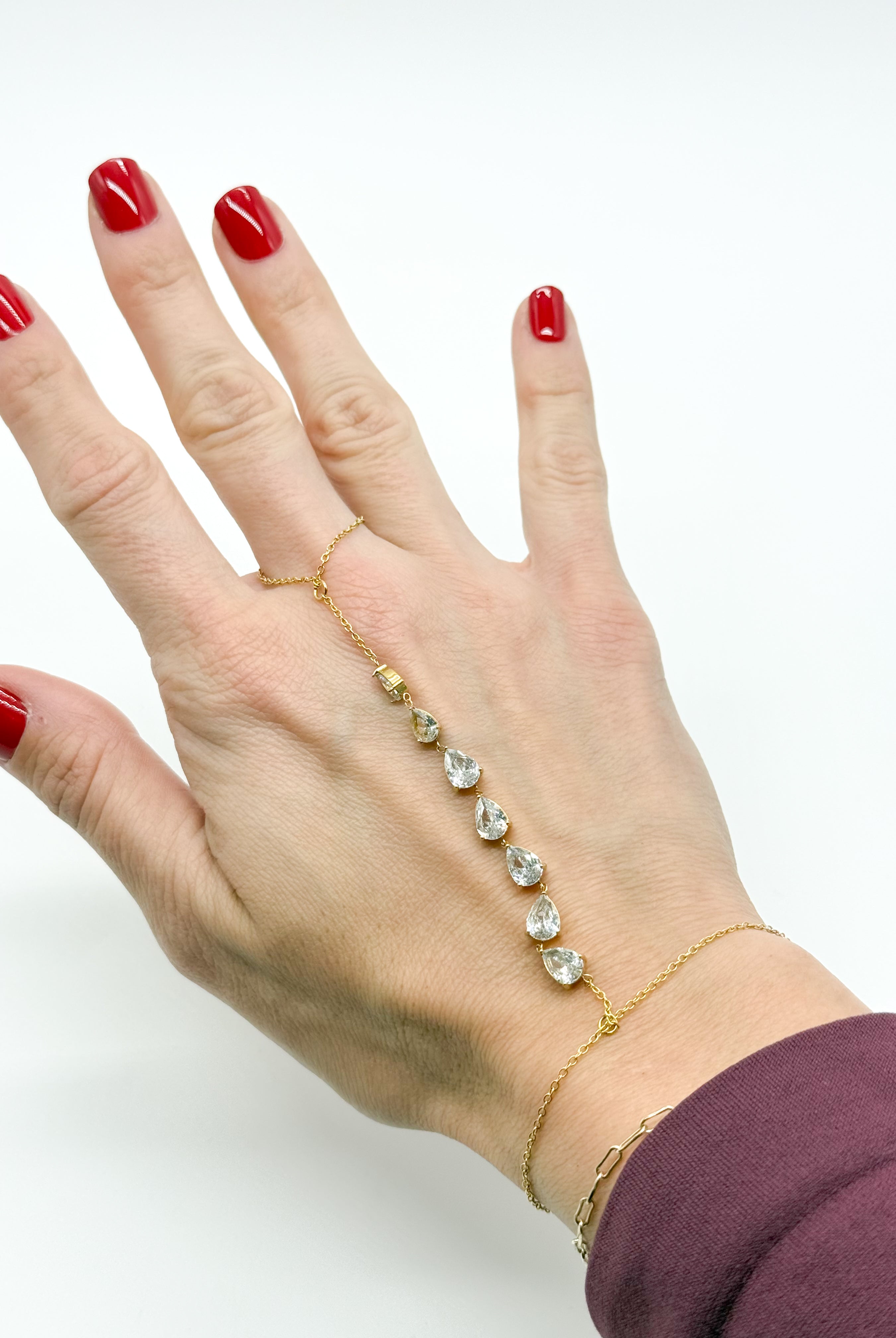 DOORBUSTER: Bling Hand Chain-310 Jewelry-Chansuttpearls-Heathered Boho Boutique, Women's Fashion and Accessories in Palmetto, FL