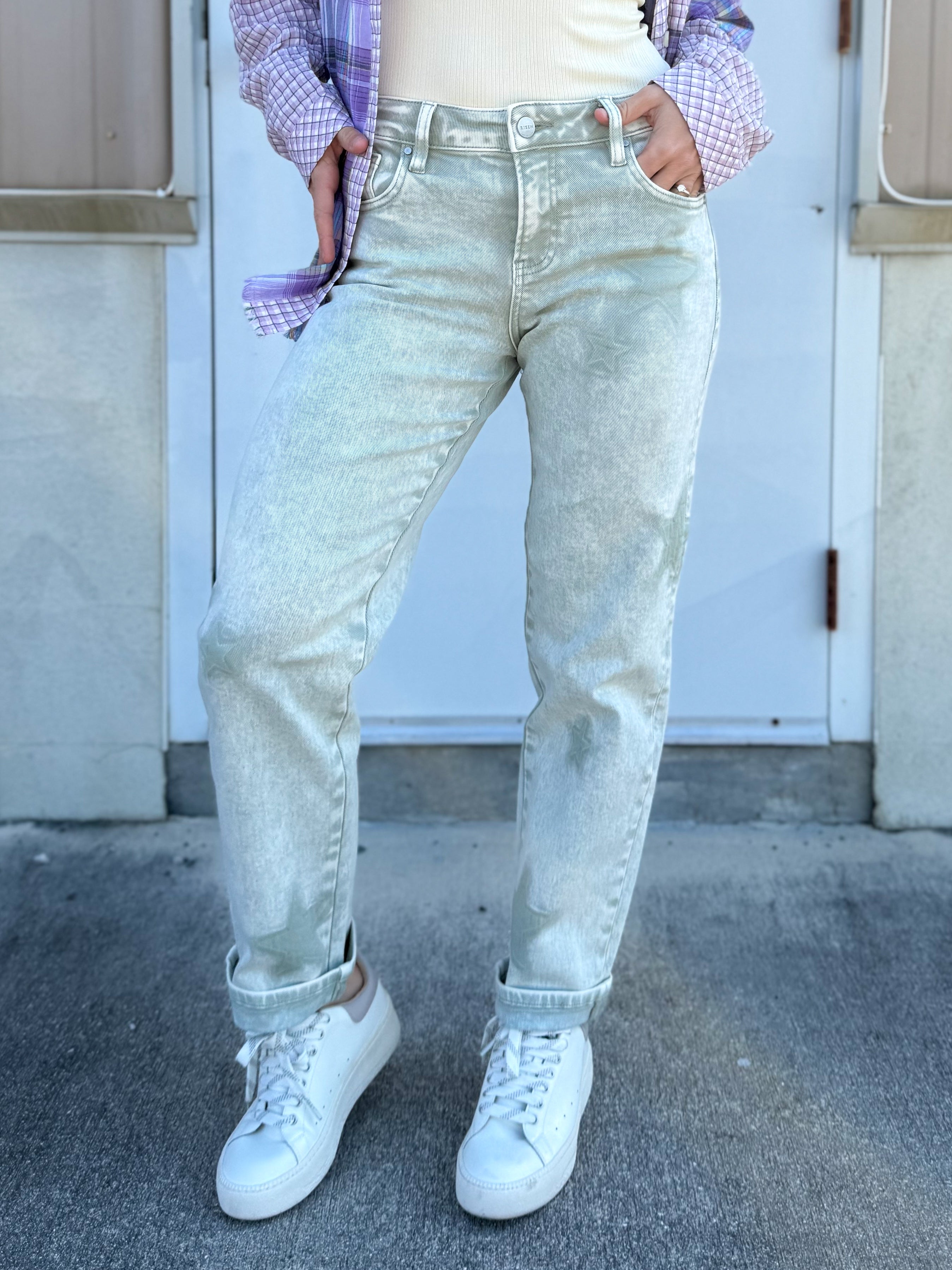 Star Seeker Boyfriend Jeans by Risen-190 JEANS-Risen Jeans-Heathered Boho Boutique, Women's Fashion and Accessories in Palmetto, FL