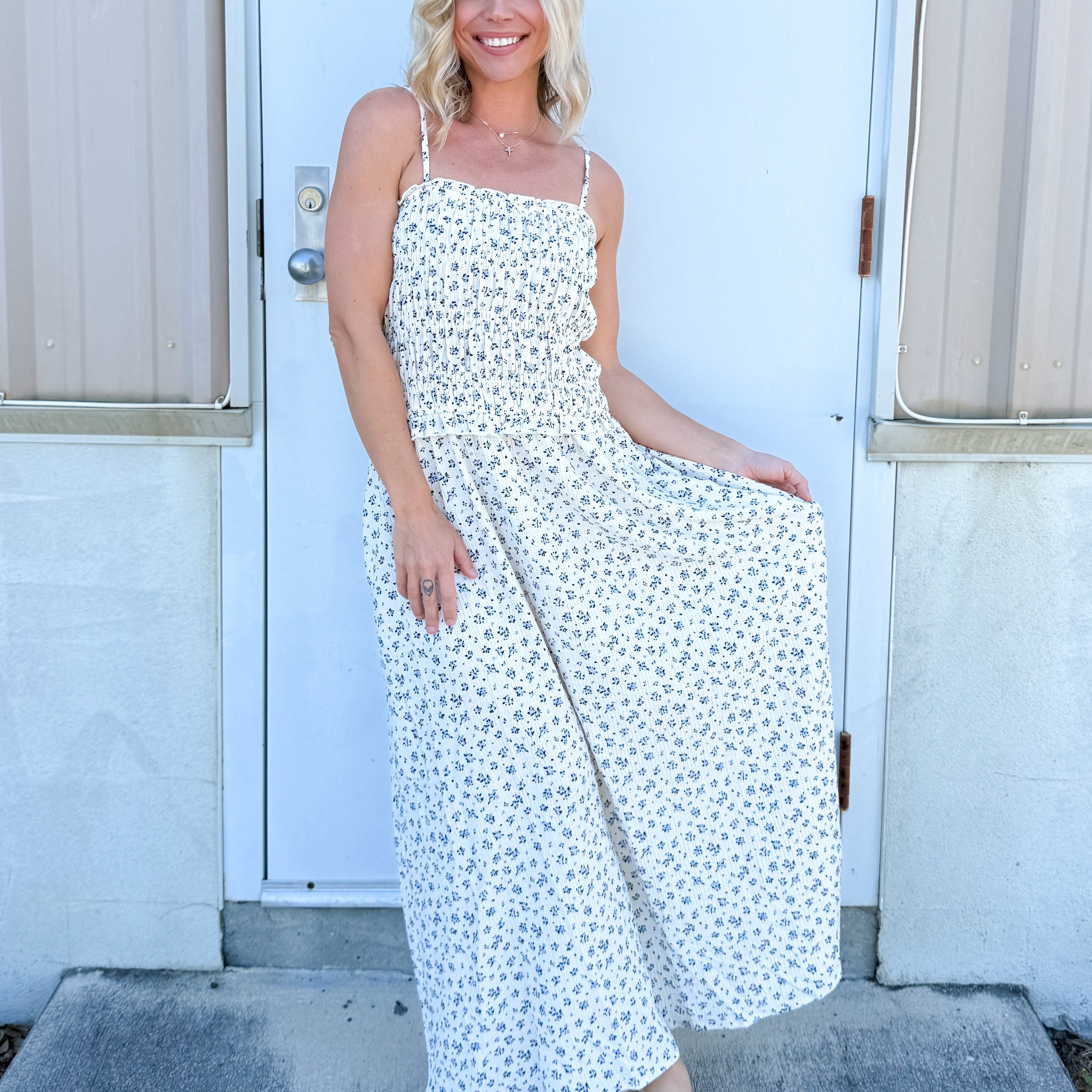 Bluebell Meadow Maxi Dress-230 DRESSES/JUMPSUITS/ROMPERS-POLAGRAM-Heathered Boho Boutique, Women's Fashion and Accessories in Palmetto, FL