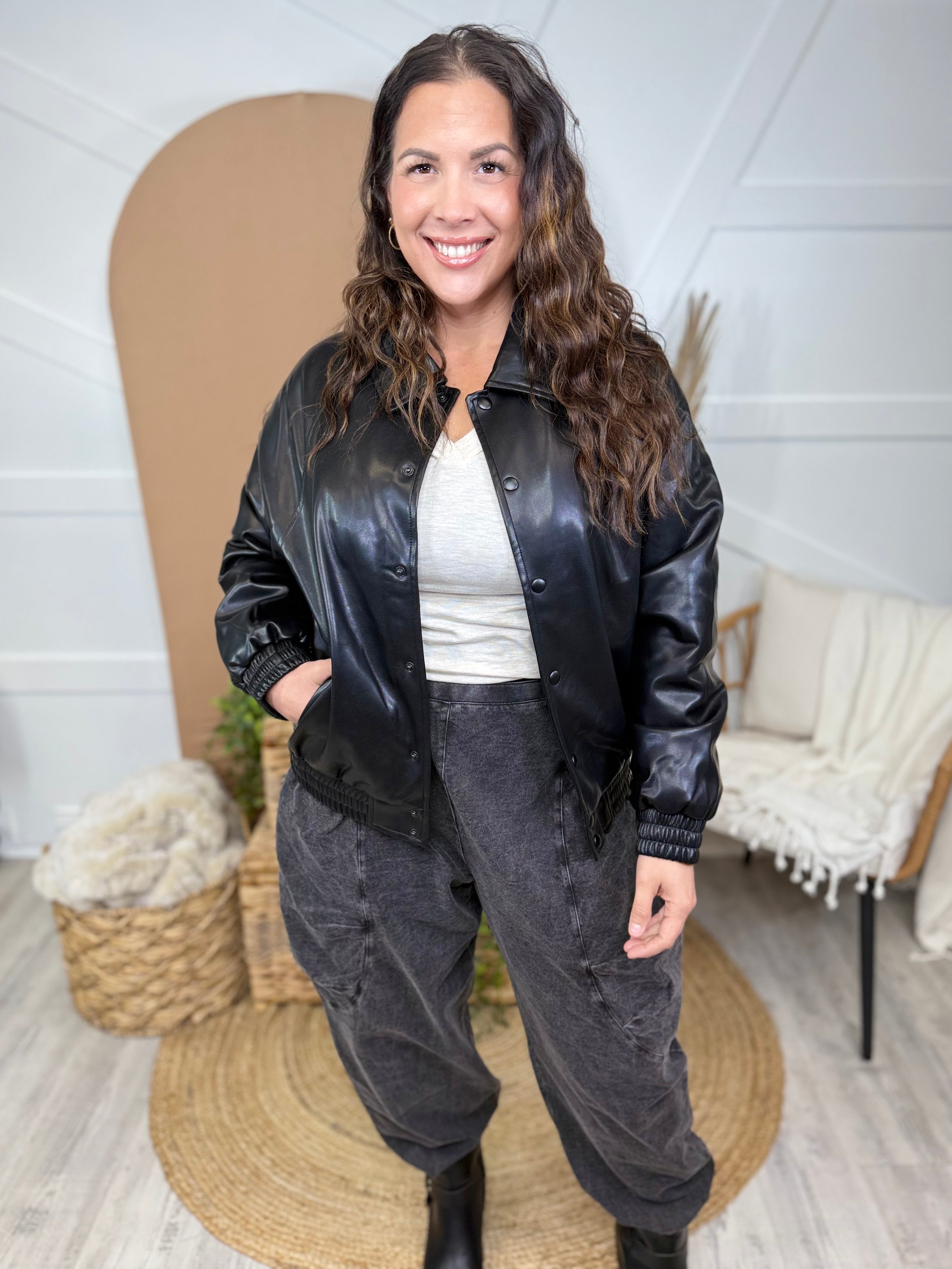 BLACK FRIDAY: Fashion Week Bomber Jacket-200 JACKETS/SHACKETS-MONO B-Heathered Boho Boutique, Women's Fashion and Accessories in Palmetto, FL