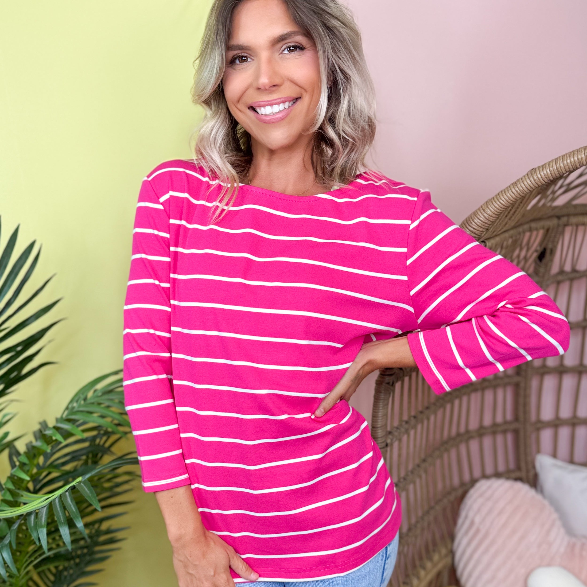 Nantucket Stripe Top-120 LONG SLEEVE TOPS-STITCH & CO-Heathered Boho Boutique, Women's Fashion and Accessories in Palmetto, FL