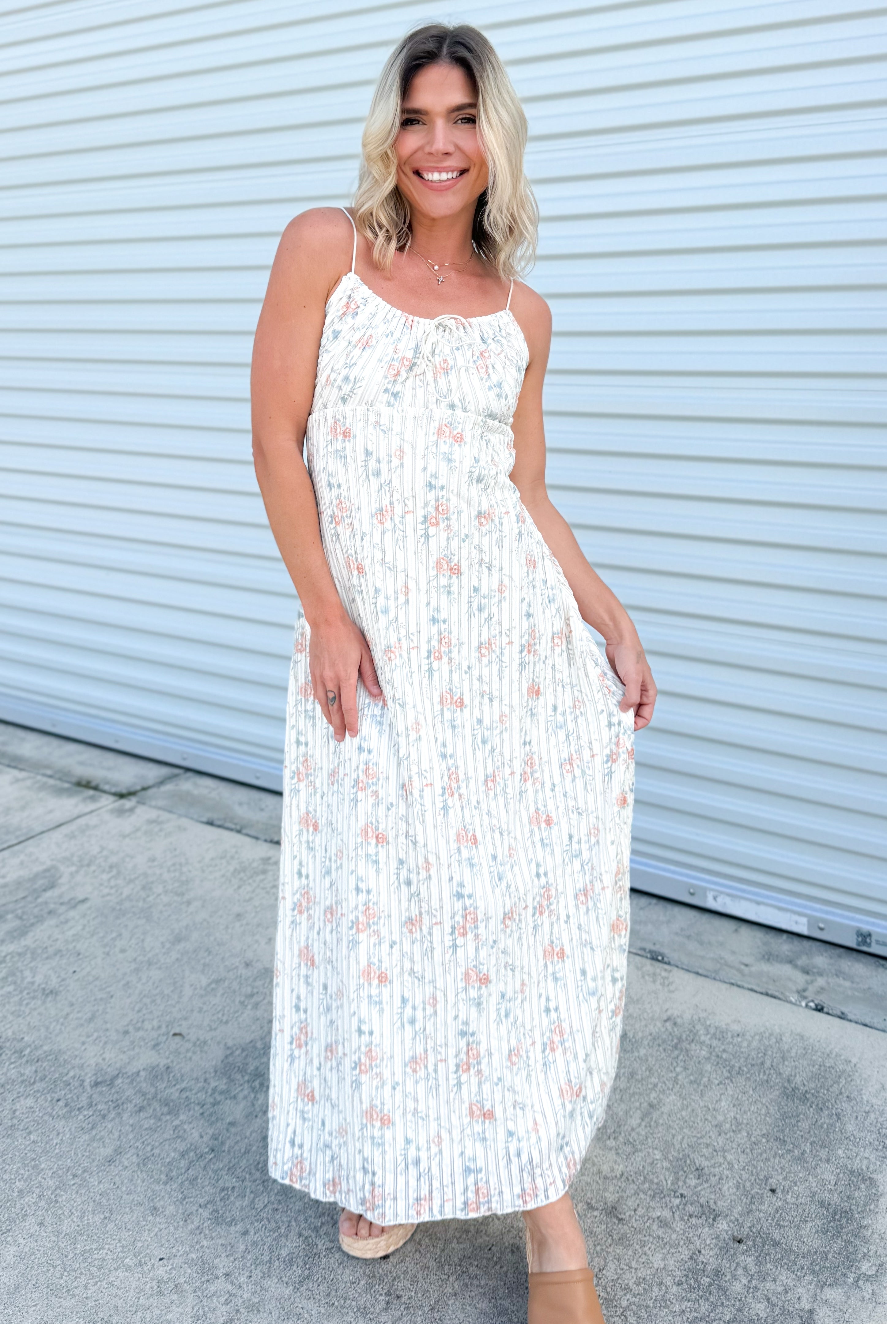 Meadow Whisper Maxi Dress-230 DRESSES/JUMPSUITS/ROMPERS-POLAGRAM-Heathered Boho Boutique, Women's Fashion and Accessories in Palmetto, FL