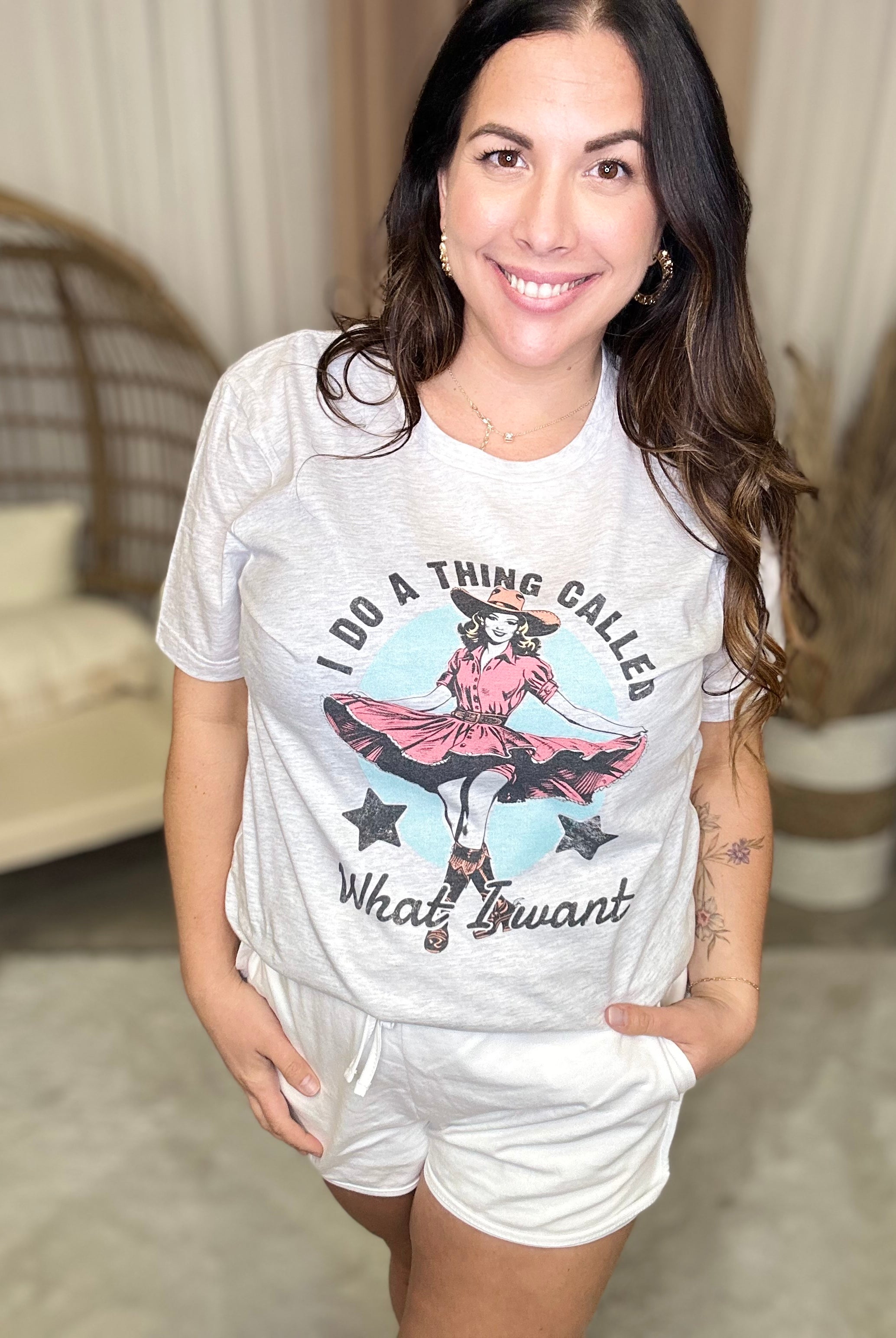 I do what I want Graphic Tee-130 Graphic Tees-Heathered Boho-Heathered Boho Boutique, Women's Fashion and Accessories in Palmetto, FL