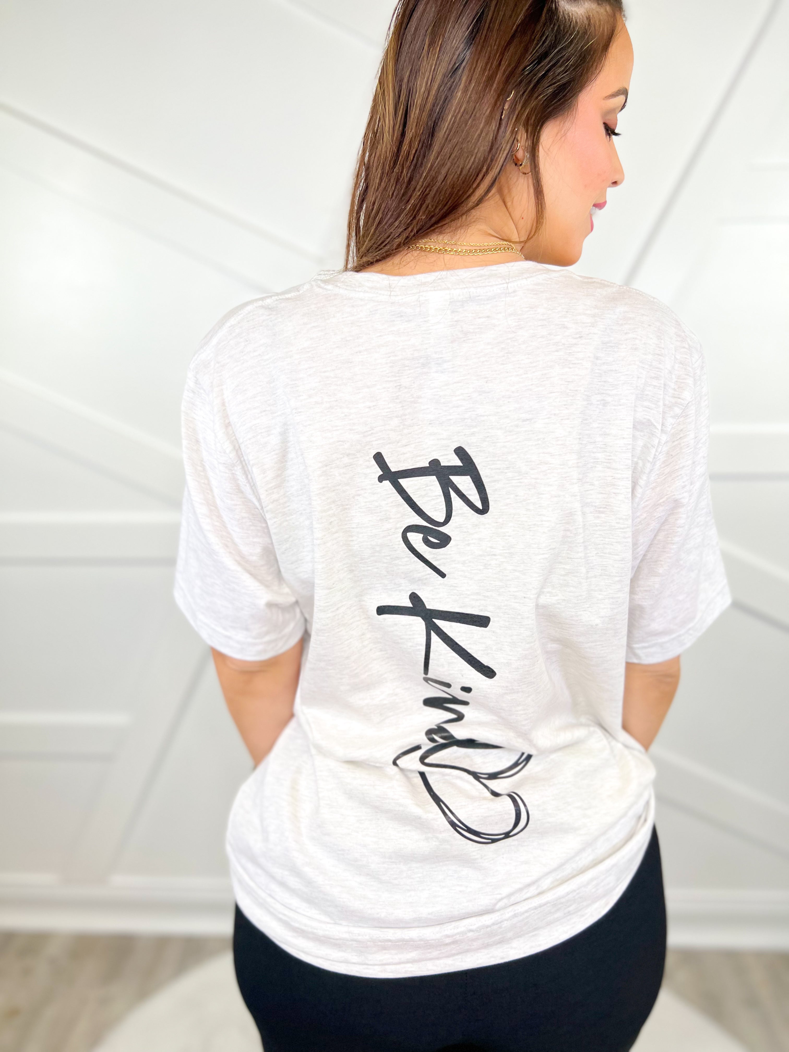 Be Kind Graphic Tee - Ash-130 Graphic Tees-Heathered Boho-Heathered Boho Boutique, Women's Fashion and Accessories in Palmetto, FL