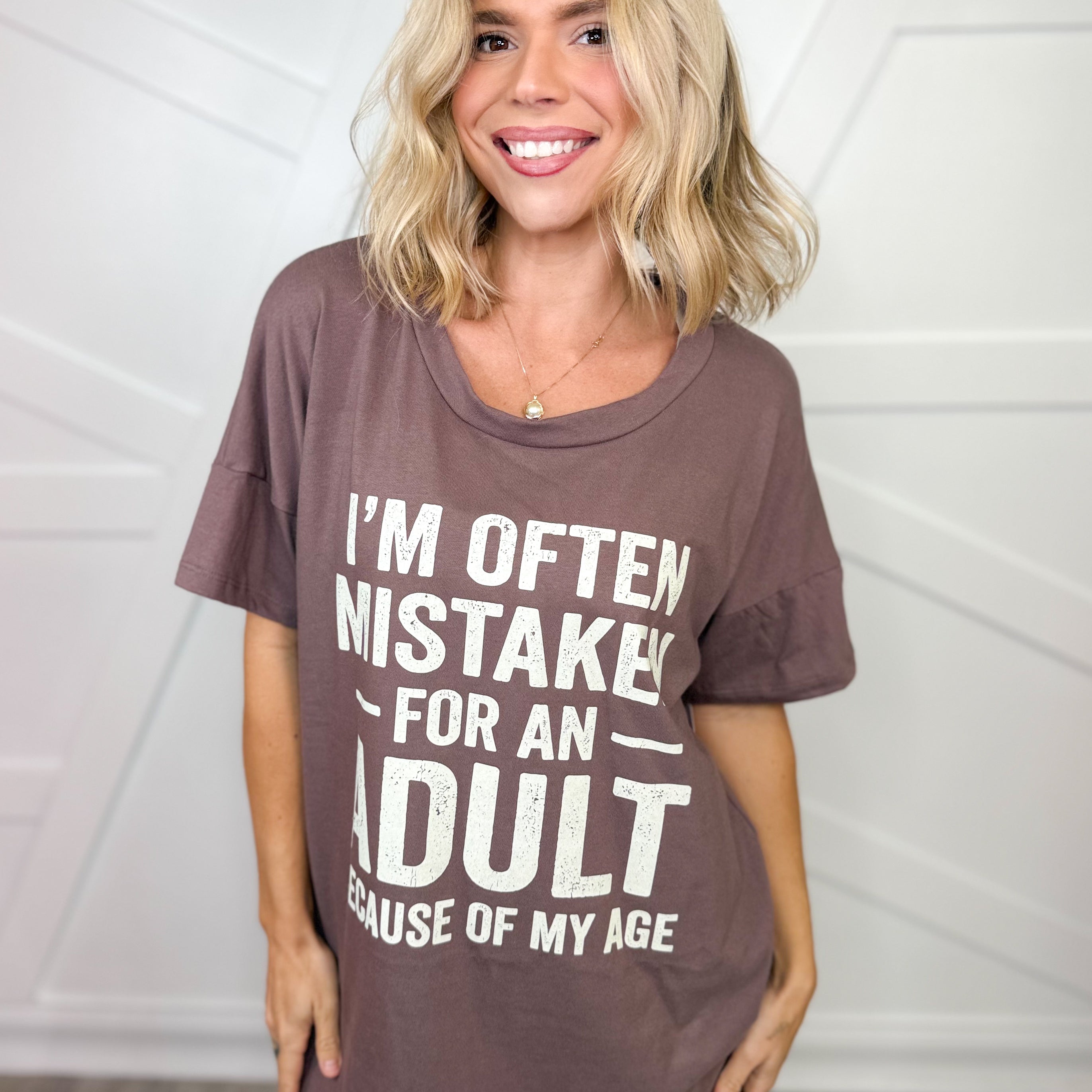 The Ex - Mistaken for an Adult Graphic Tee-130 Graphic Tees-Heathered Boho-Heathered Boho Boutique, Women's Fashion and Accessories in Palmetto, FL