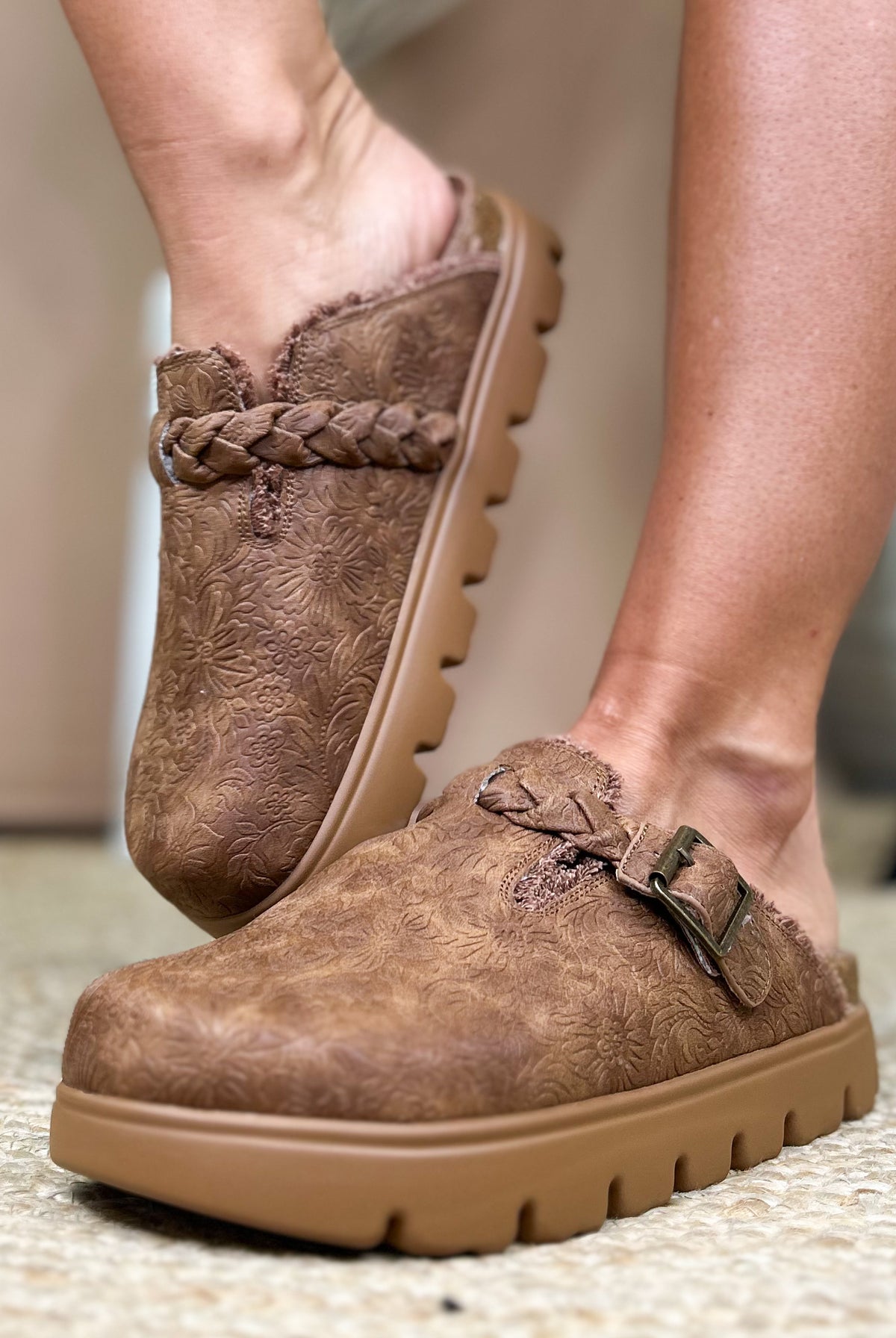 Tooled Cali Mule-350 SHOES-Very G-Heathered Boho Boutique, Women's Fashion and Accessories in Palmetto, FL