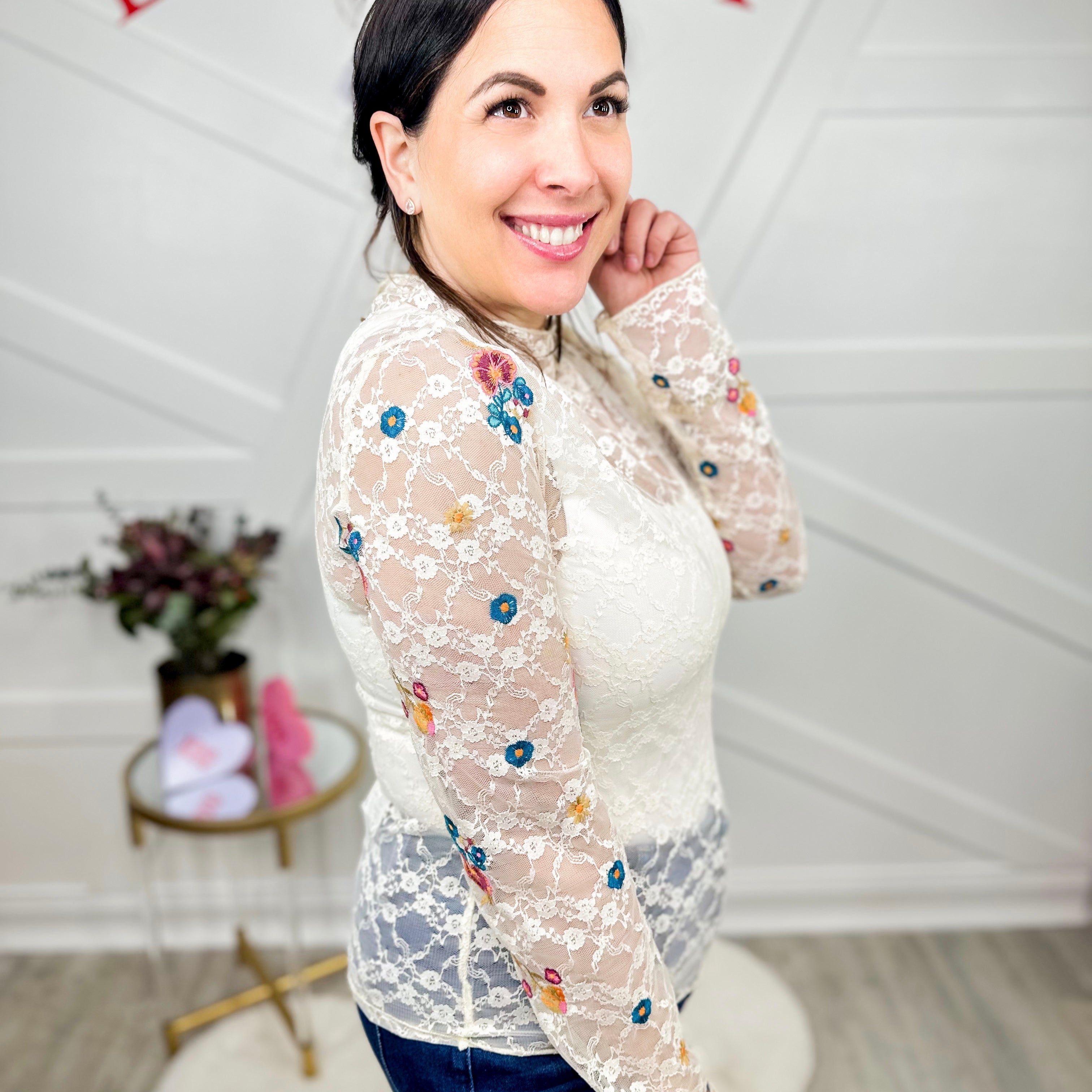 Soft Spoken Mesh Top-120 Long Sleeve Tops-Easel-Heathered Boho Boutique, Women's Fashion and Accessories in Palmetto, FL