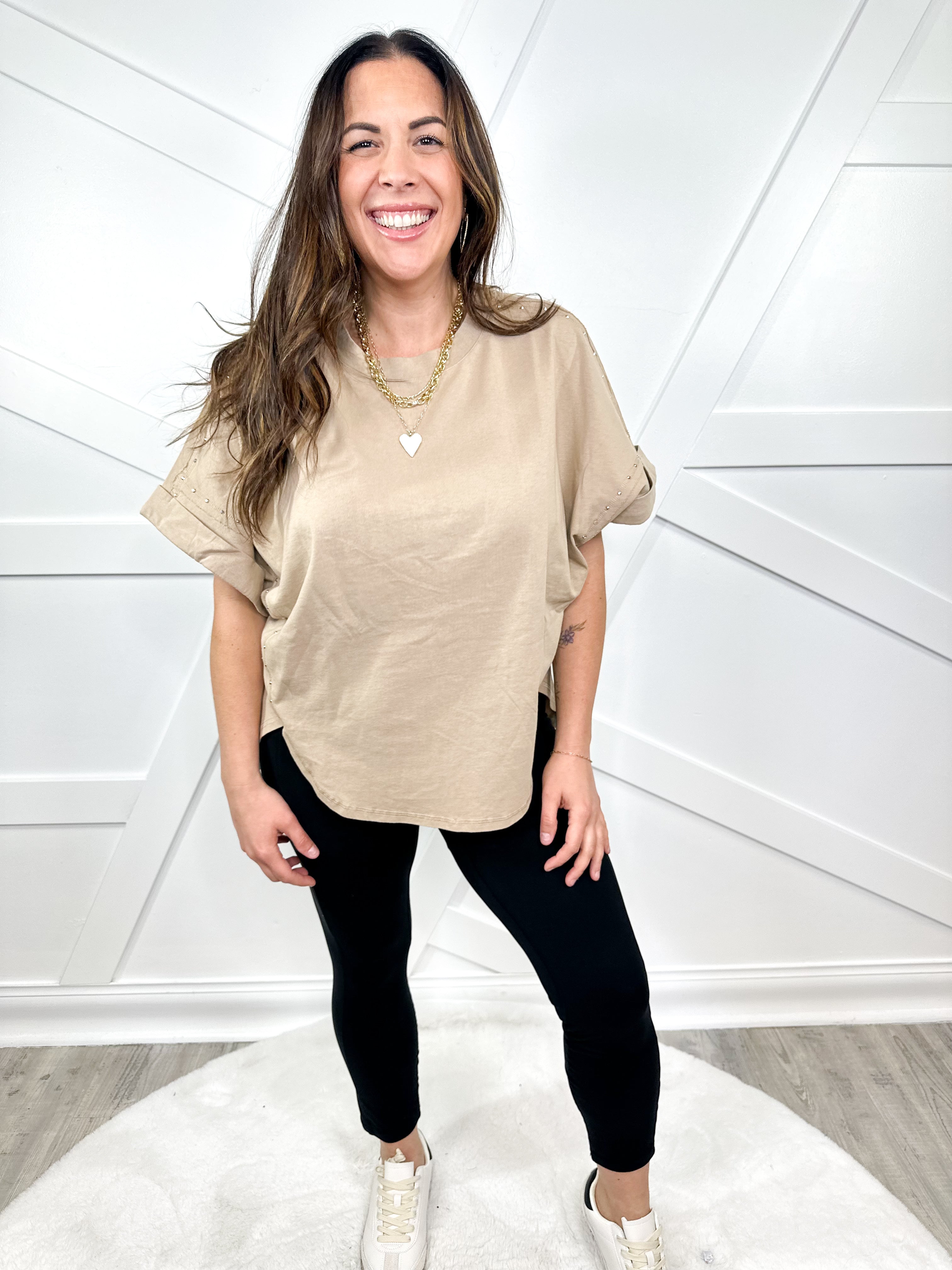 Sweet Talk Top-110 SHORT SLEEVE TOP-White Birch-Heathered Boho Boutique, Women's Fashion and Accessories in Palmetto, FL