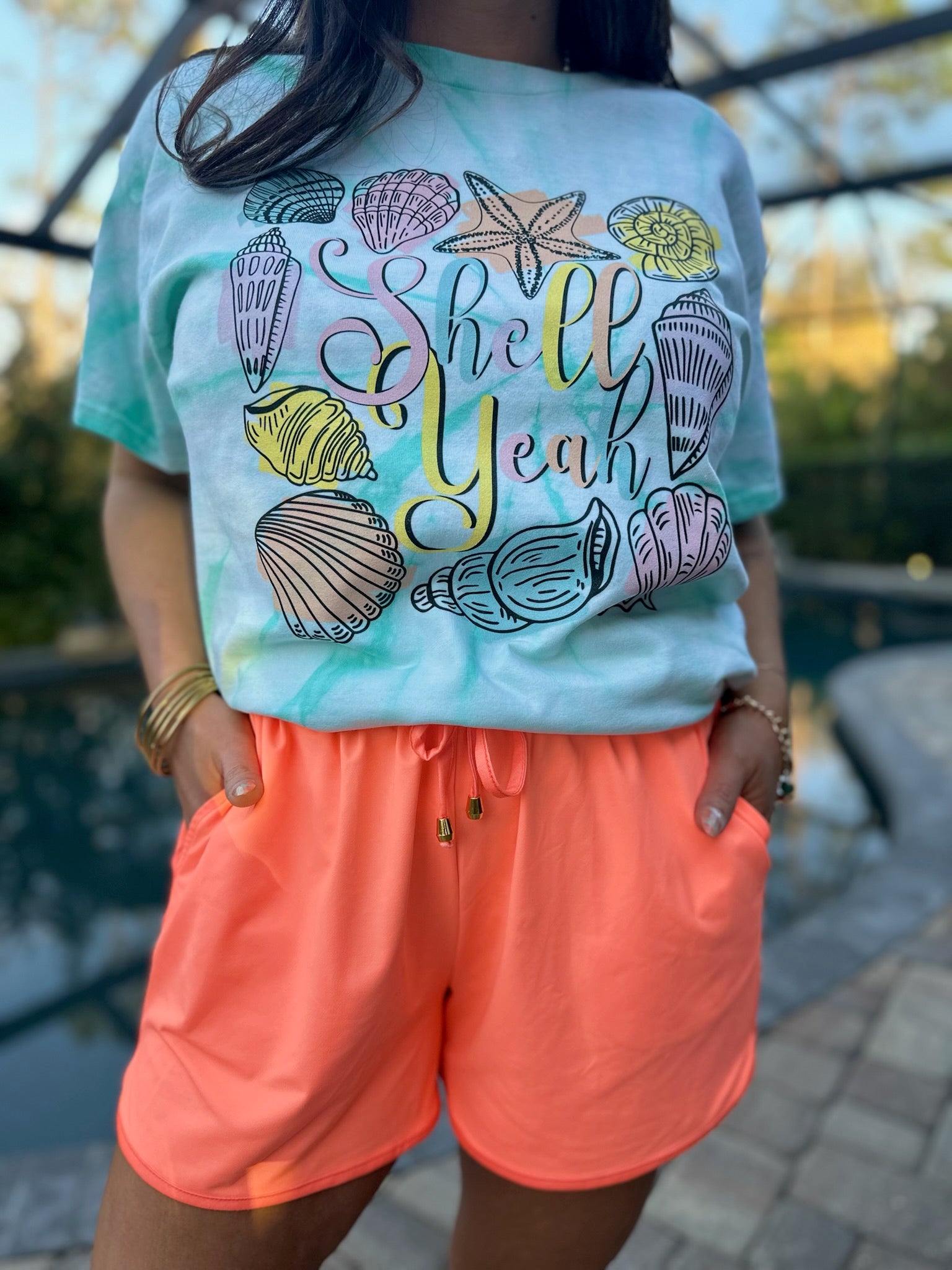 Shell Yeah Graphic Tee-130 Graphic Tees-Heathered Boho-Heathered Boho Boutique, Women's Fashion and Accessories in Palmetto, FL