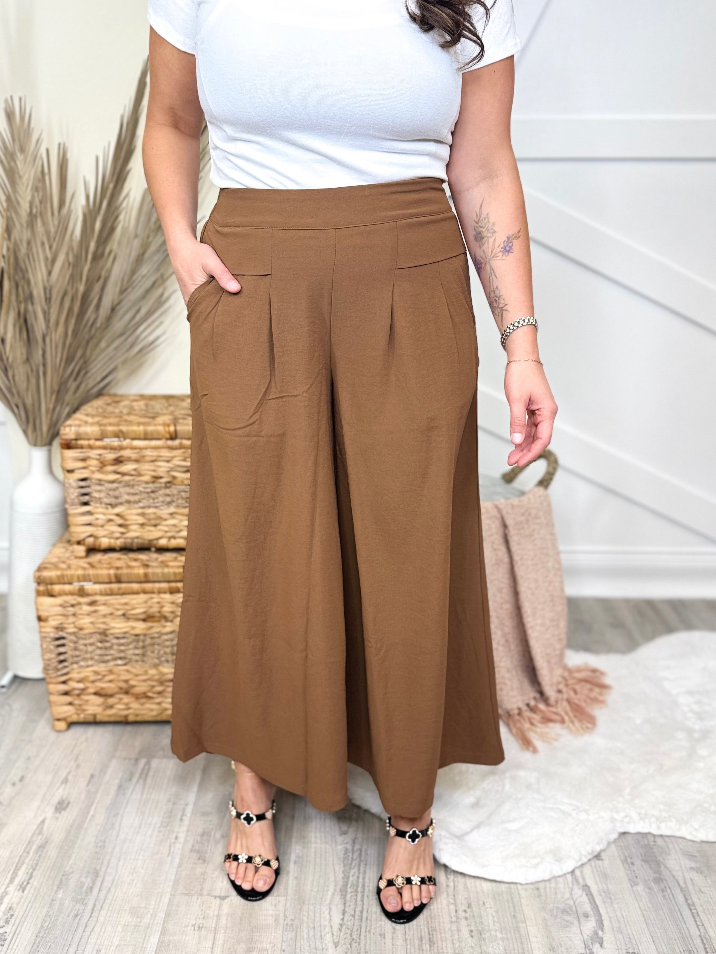 Ensemble Wide Leg Pants-150 PANTS-SEW IN LOVE-Heathered Boho Boutique, Women's Fashion and Accessories in Palmetto, FL