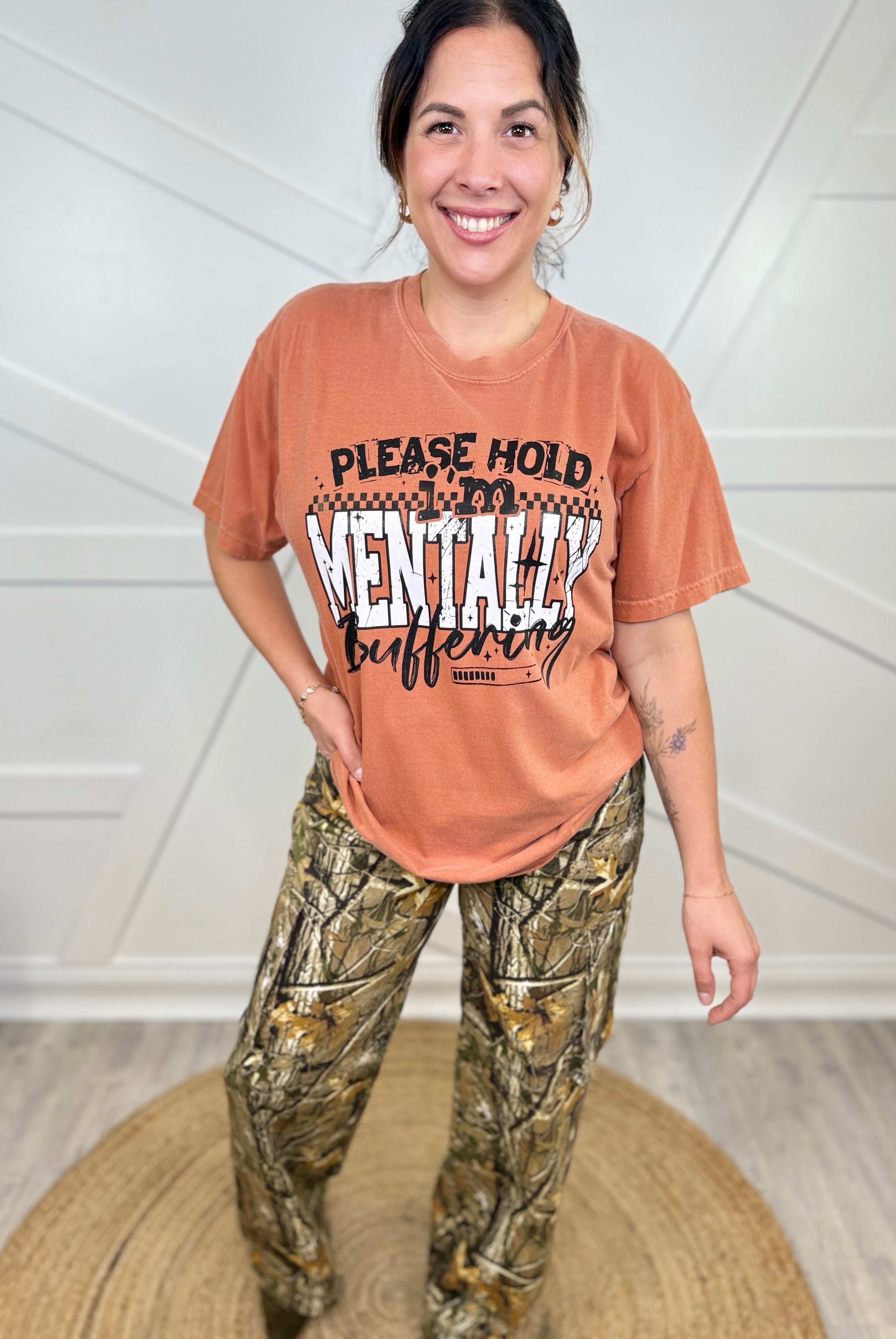 Mentally Buffering Graphic Tee-130 Graphic Tees-Heathered Boho-Heathered Boho Boutique, Women's Fashion and Accessories in Palmetto, FL