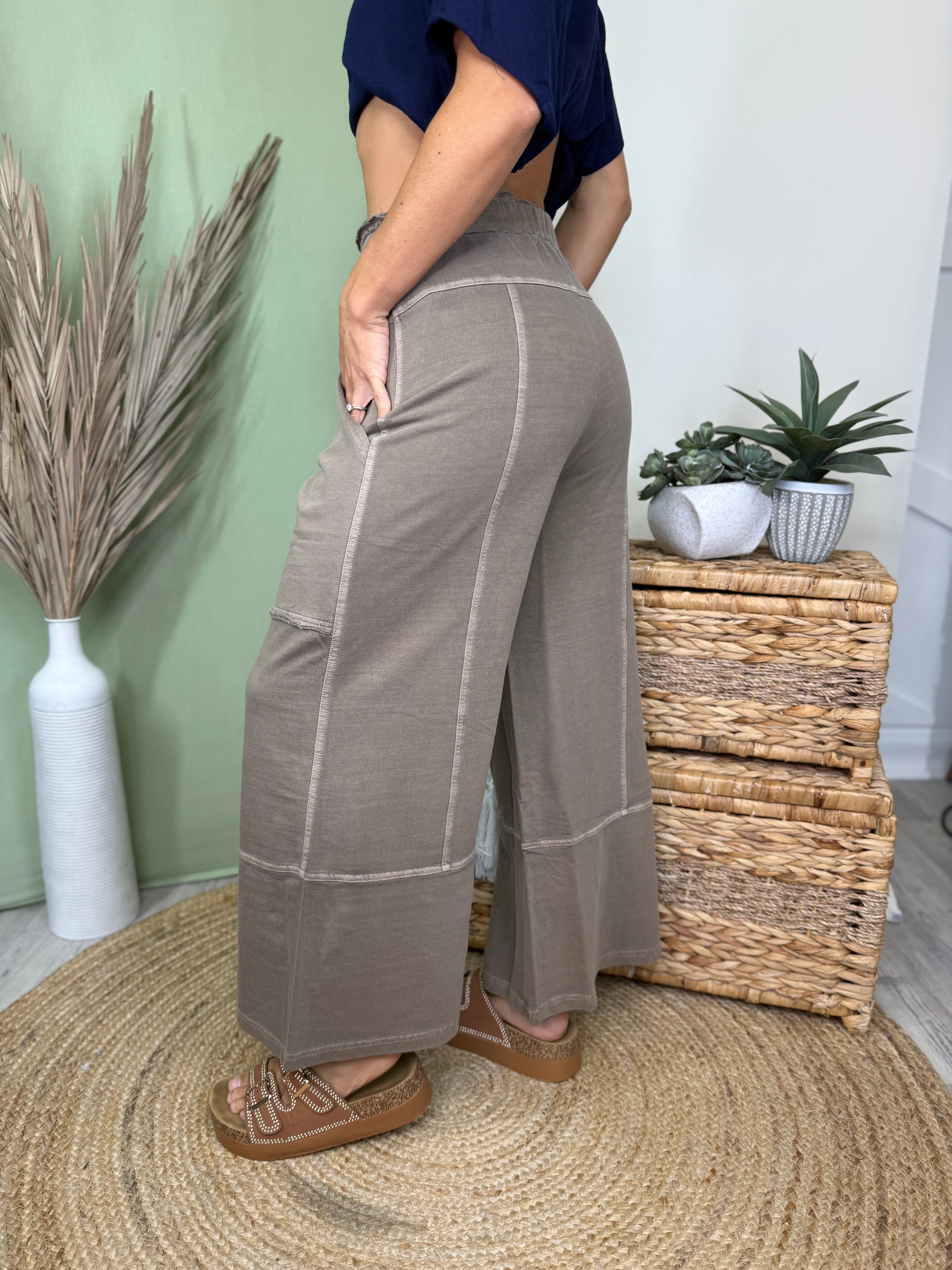The Weekend Wander Pants-150 PANTS-ZENANA-Heathered Boho Boutique, Women's Fashion and Accessories in Palmetto, FL
