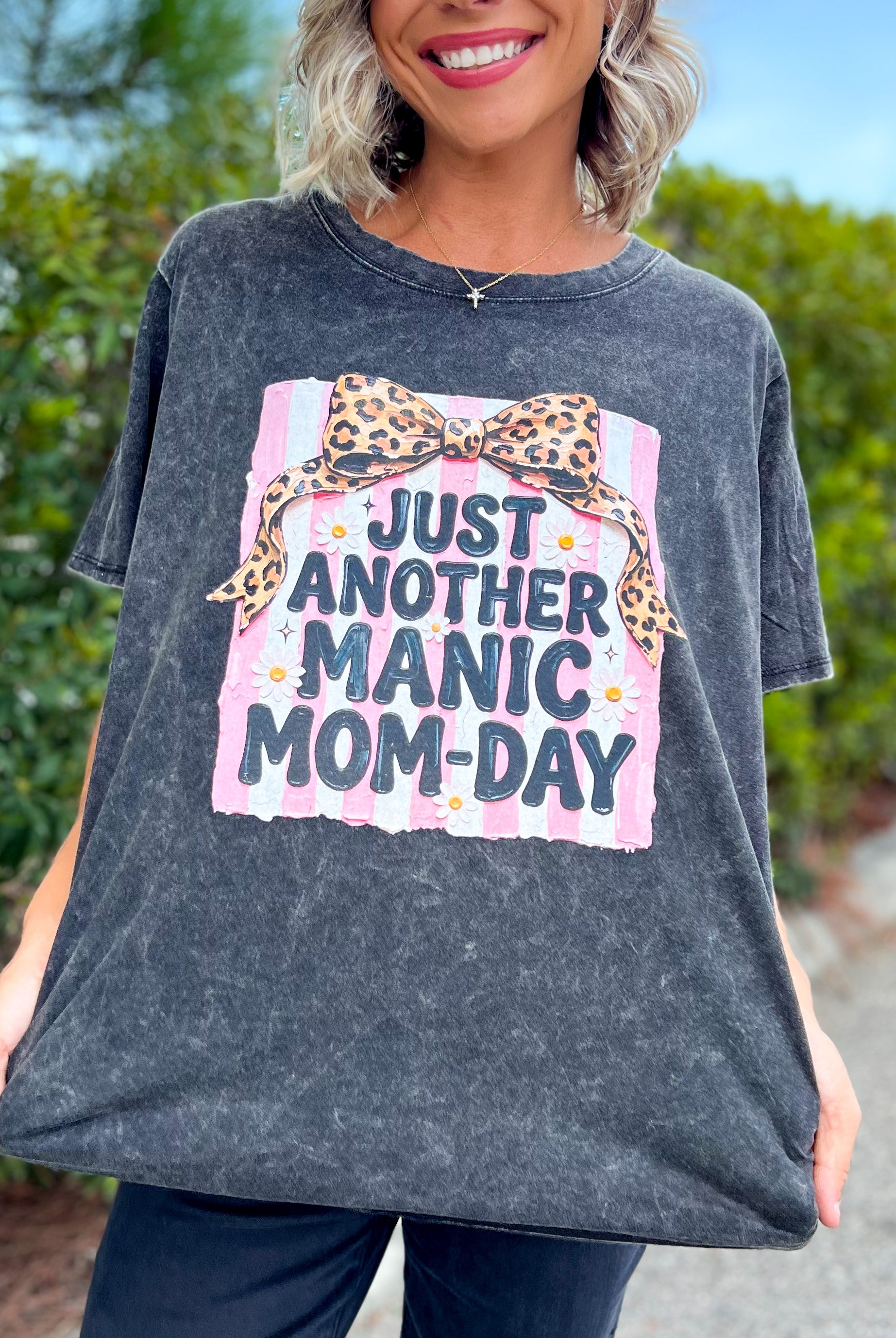 Manic Mom-Day Graphic Tee-130 GRAPHIC TEE-Heathered Boho-Heathered Boho Boutique, Women's Fashion and Accessories in Palmetto, FL