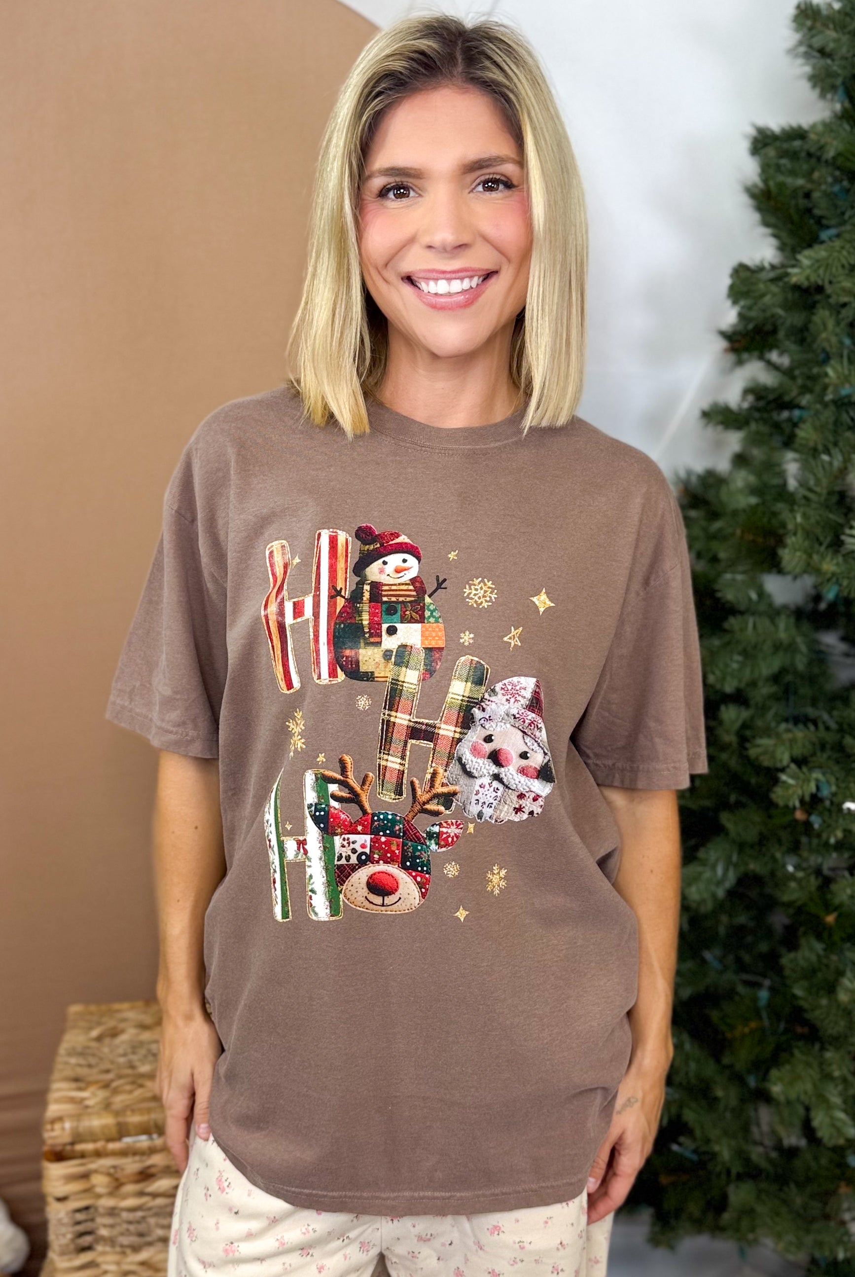 Vintage HOHOHO Graphic Shirt-125 Sweater-Heathered Boho-Heathered Boho Boutique, Women's Fashion and Accessories in Palmetto, FL