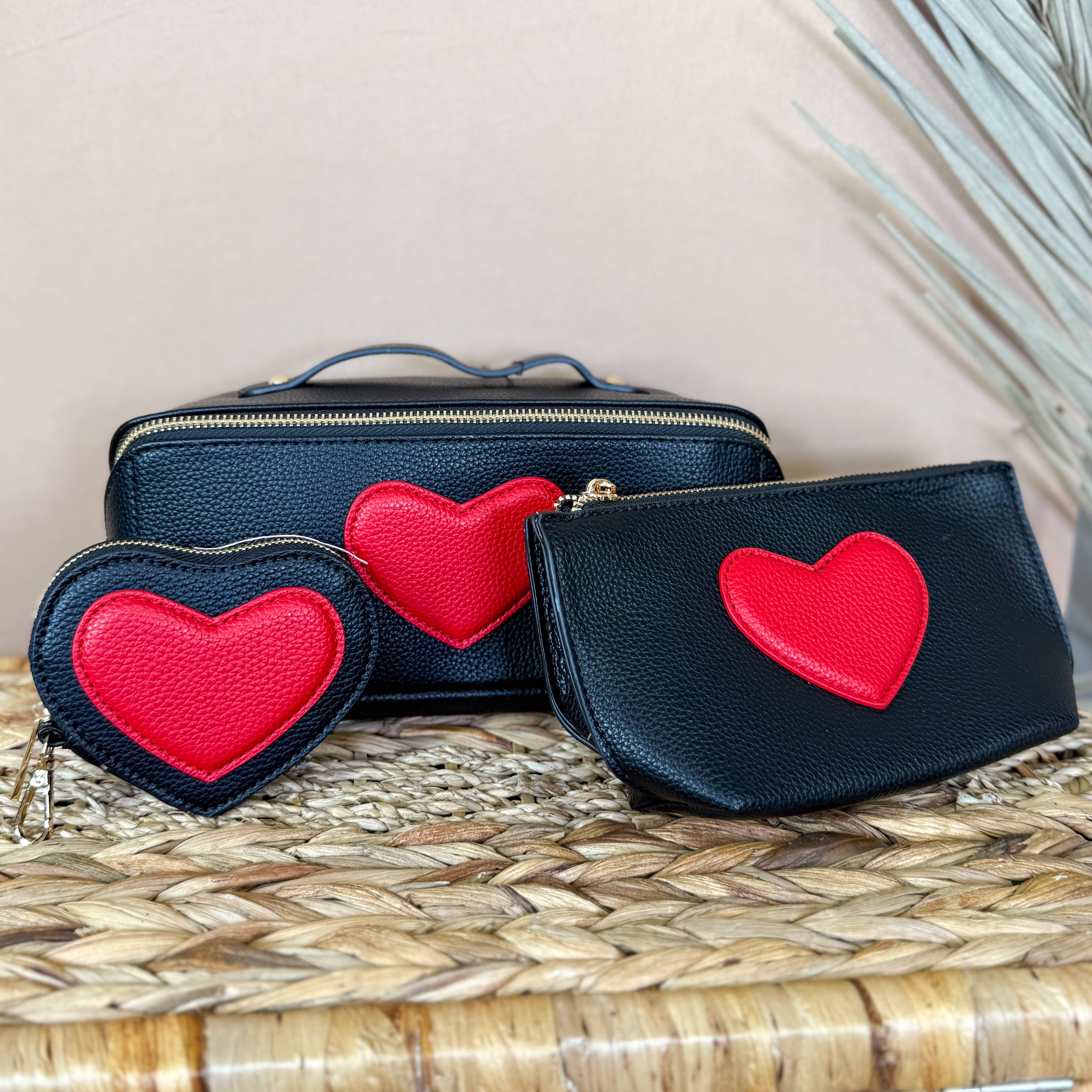 Flattering Cosmetic Bag Set-320 Bags-Tops Handbags-Heathered Boho Boutique, Women's Fashion and Accessories in Palmetto, FL