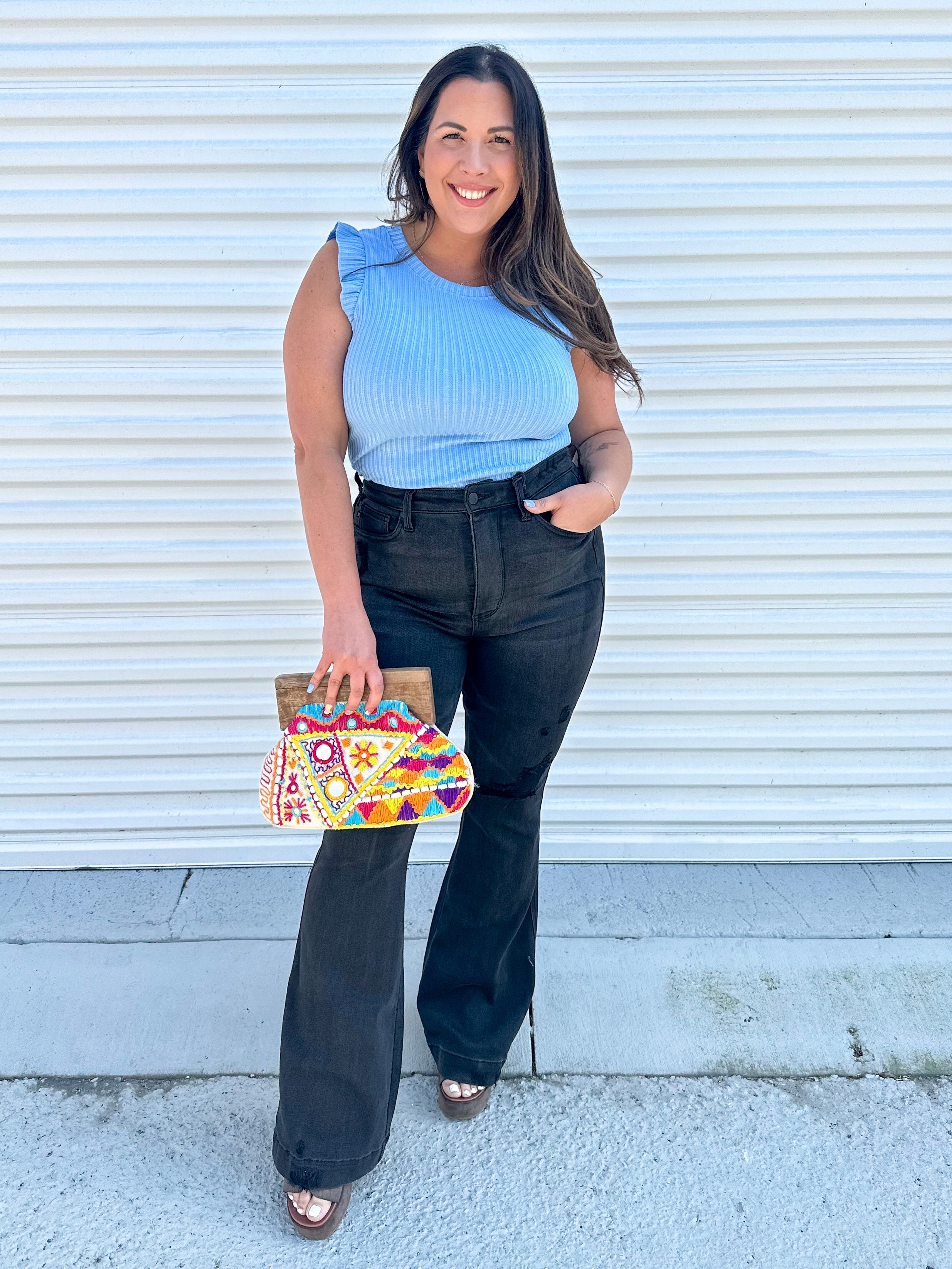 Slaying It Tummy Control Flare by Judy Blue-190 Jeans-Judy Blue-Heathered Boho Boutique, Women's Fashion and Accessories in Palmetto, FL