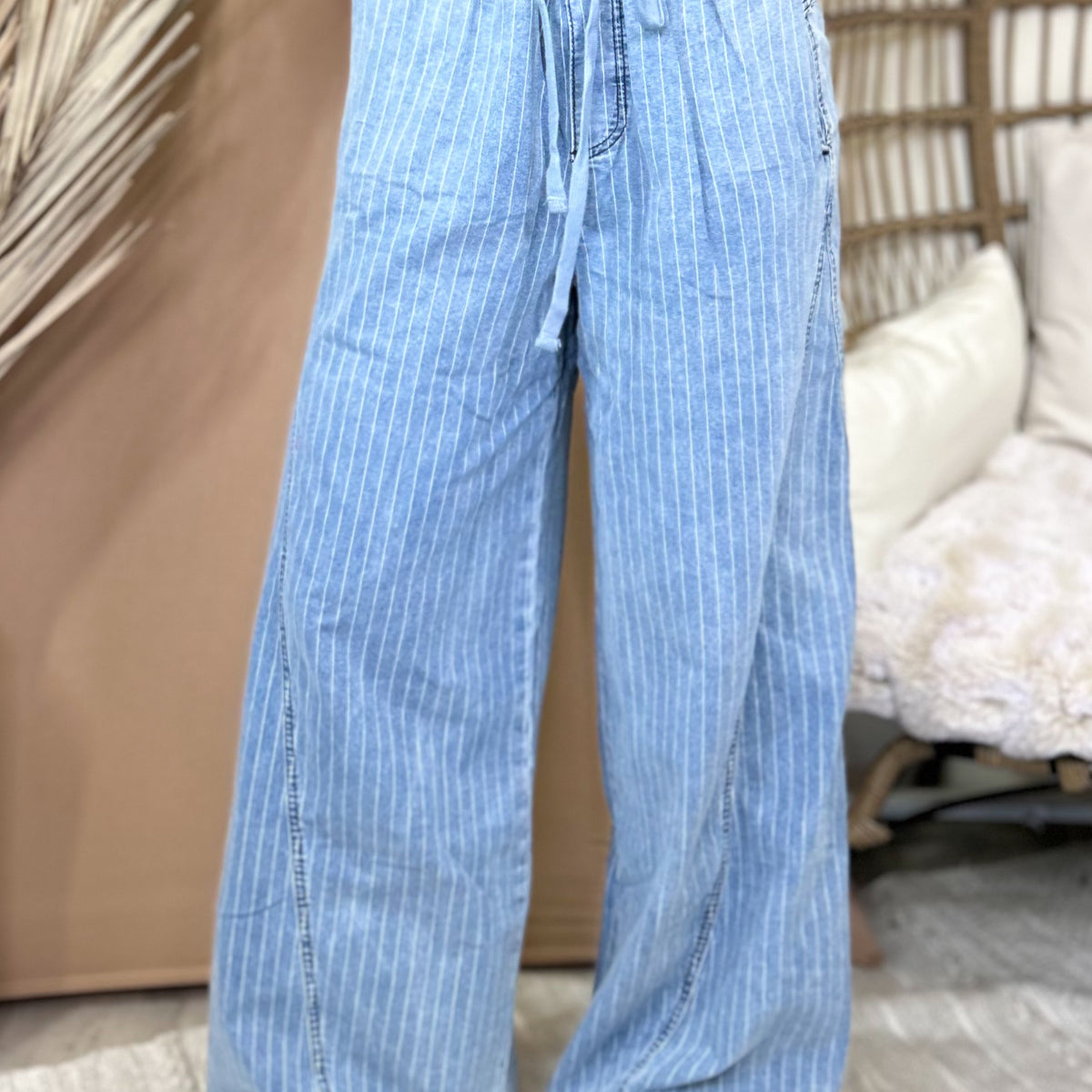 Pinstriped Princess Pants-150 PANTS-HEIMISH-Heathered Boho Boutique, Women's Fashion and Accessories in Palmetto, FL