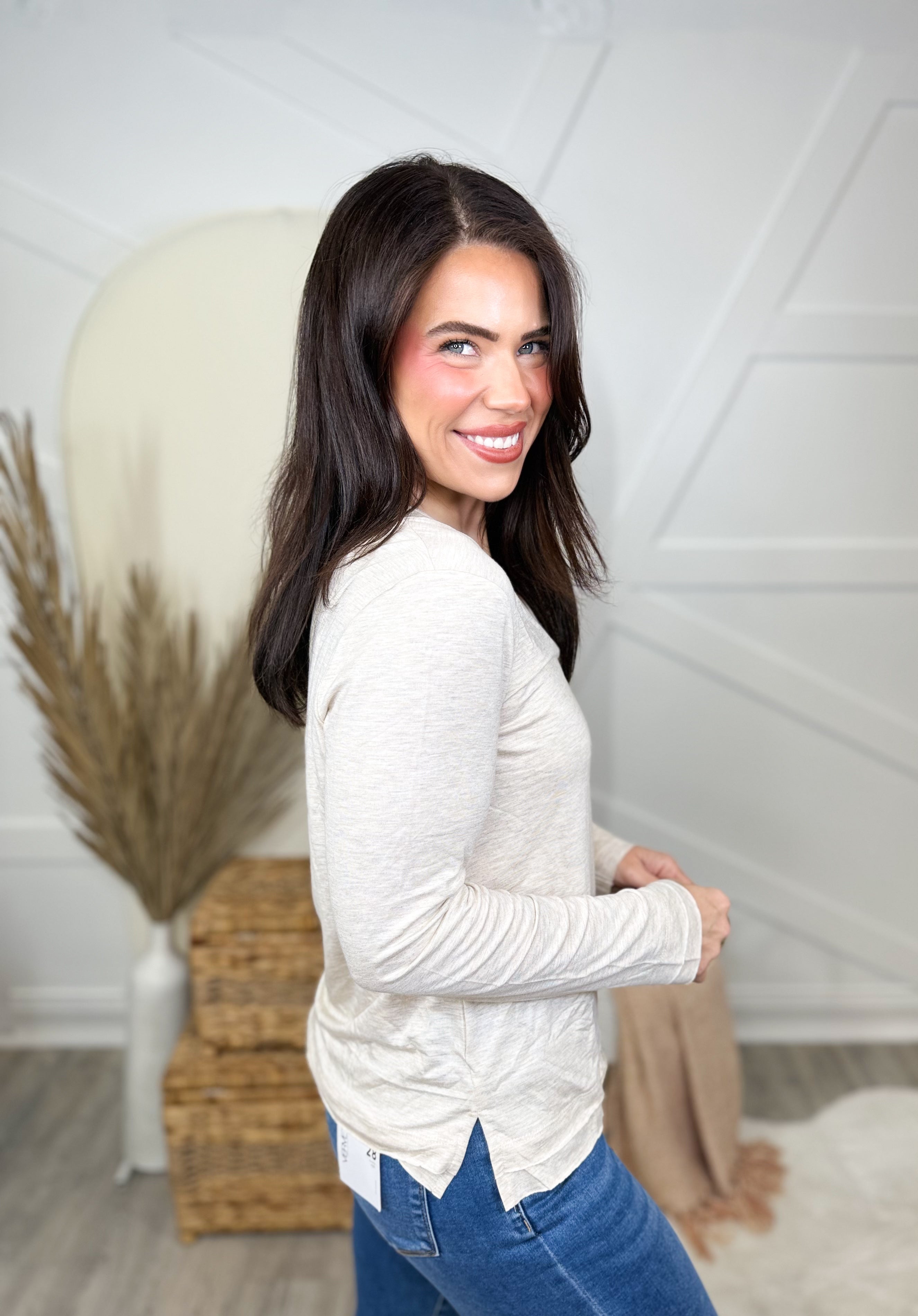 Work It Long Sleeve Top-120 LONG SLEEVE TOPS-SEW IN LOVE-Heathered Boho Boutique, Women's Fashion and Accessories in Palmetto, FL