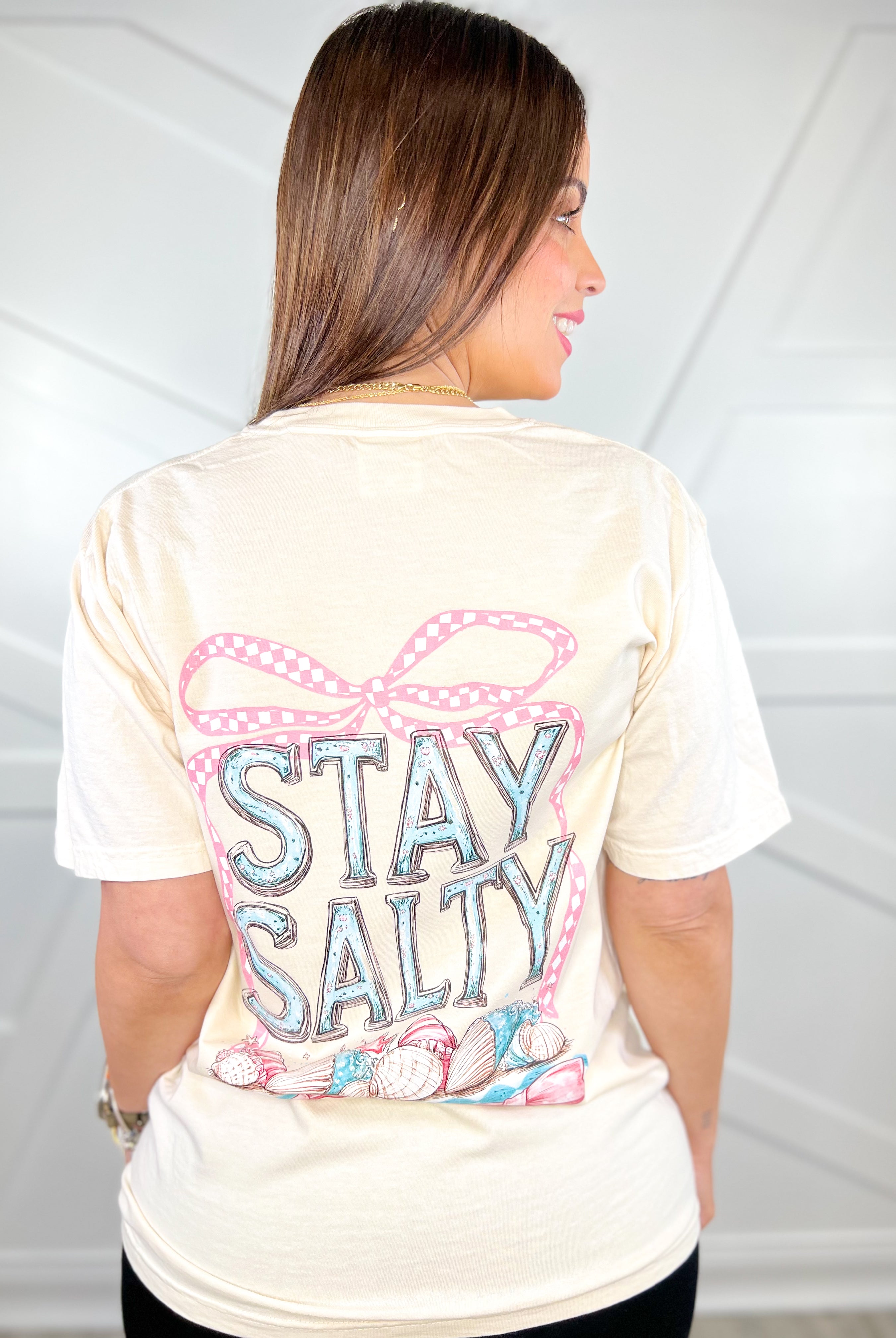 Stay Salty Graphic Tee-130 Graphic Tees-Heathered Boho-Heathered Boho Boutique, Women's Fashion and Accessories in Palmetto, FL