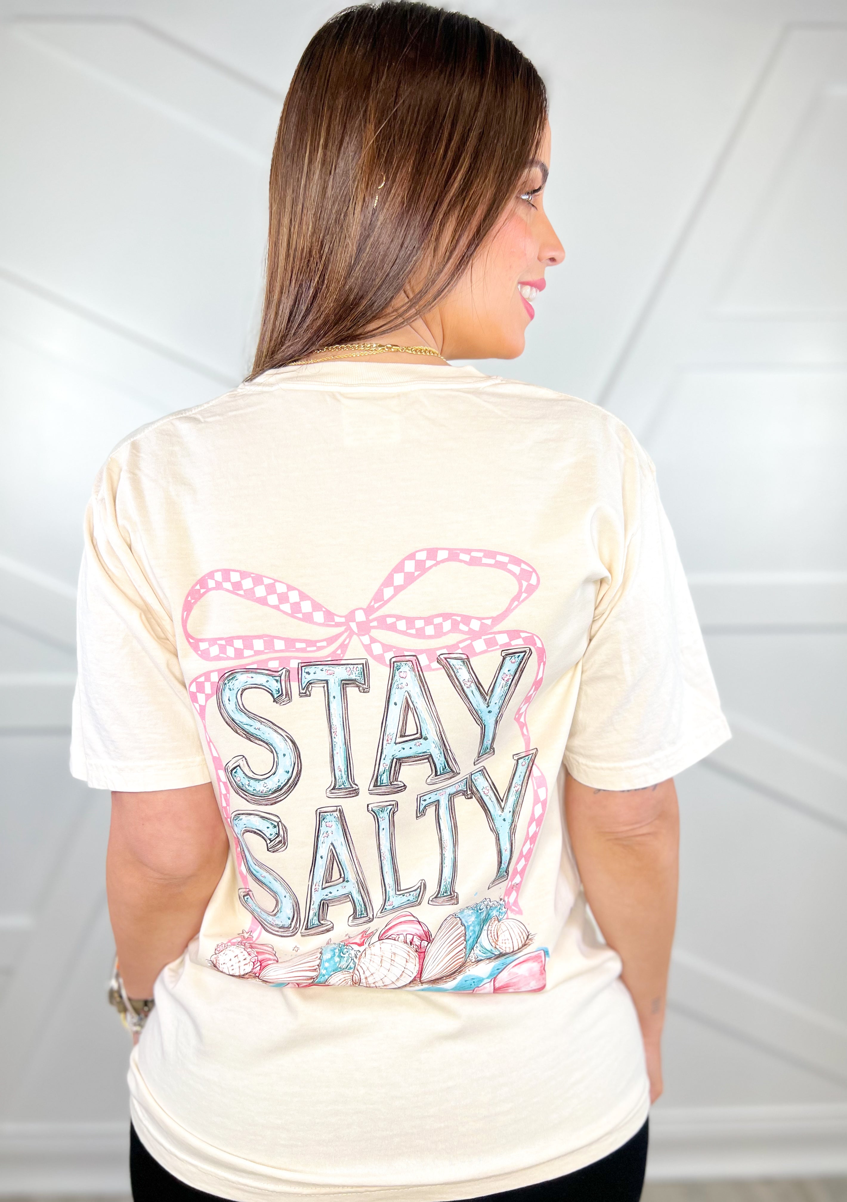 Stay Salty Graphic Tee-130 Graphic Tees-Heathered Boho-Heathered Boho Boutique, Women's Fashion and Accessories in Palmetto, FL