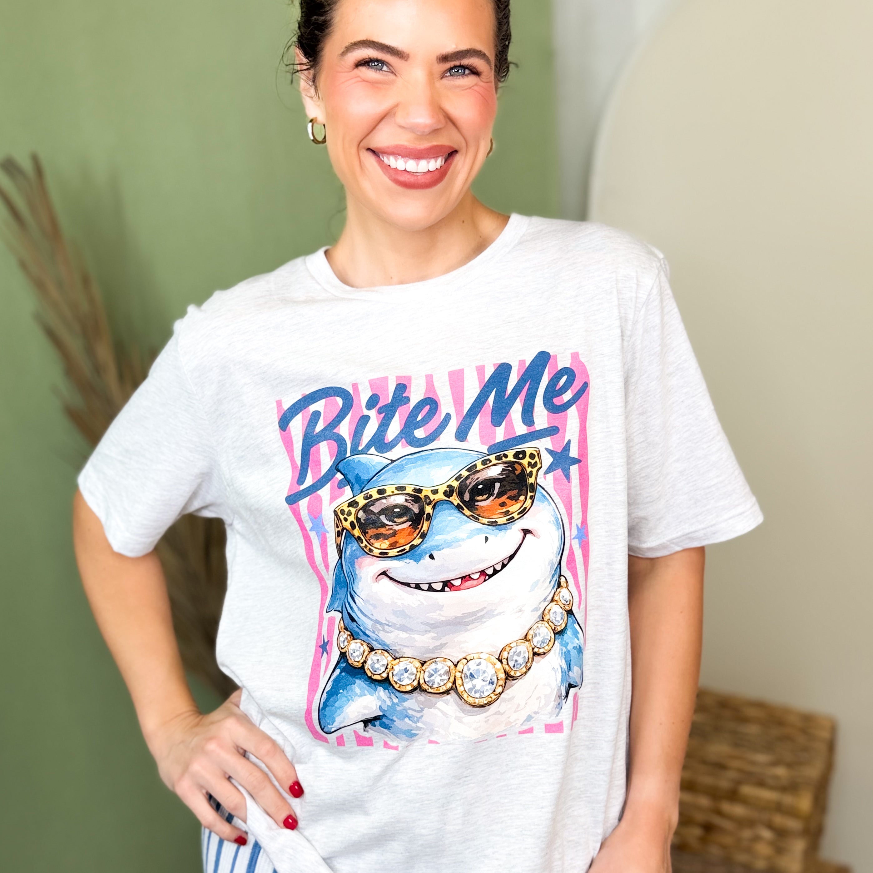 Bite Me Graphic Tee-130 GRAPHIC TEE-Heathered Boho-Heathered Boho Boutique, Women's Fashion and Accessories in Palmetto, FL